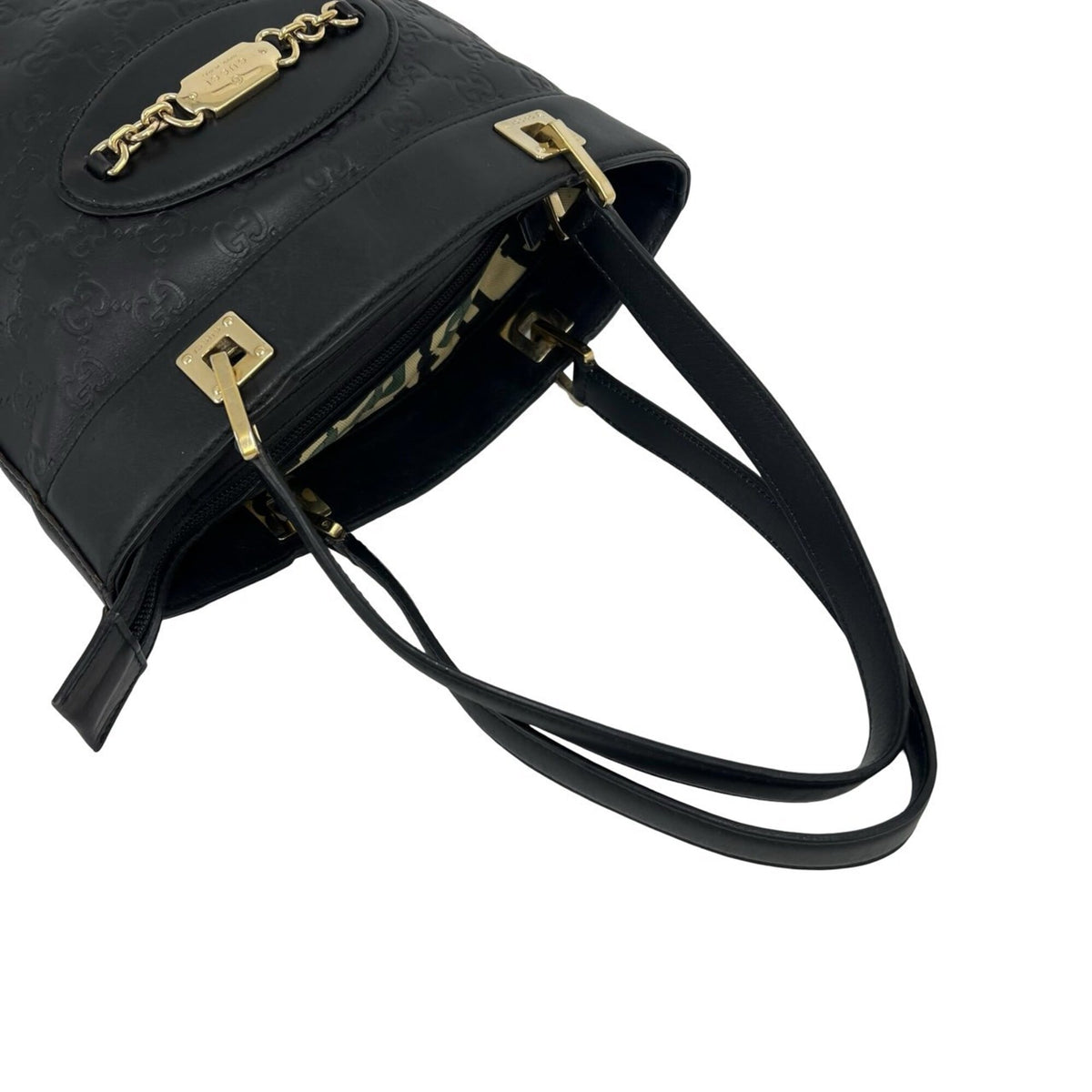 Gucci Black Leather Handbag Shoulder Bag Tote Bag (Pre-Owned)
