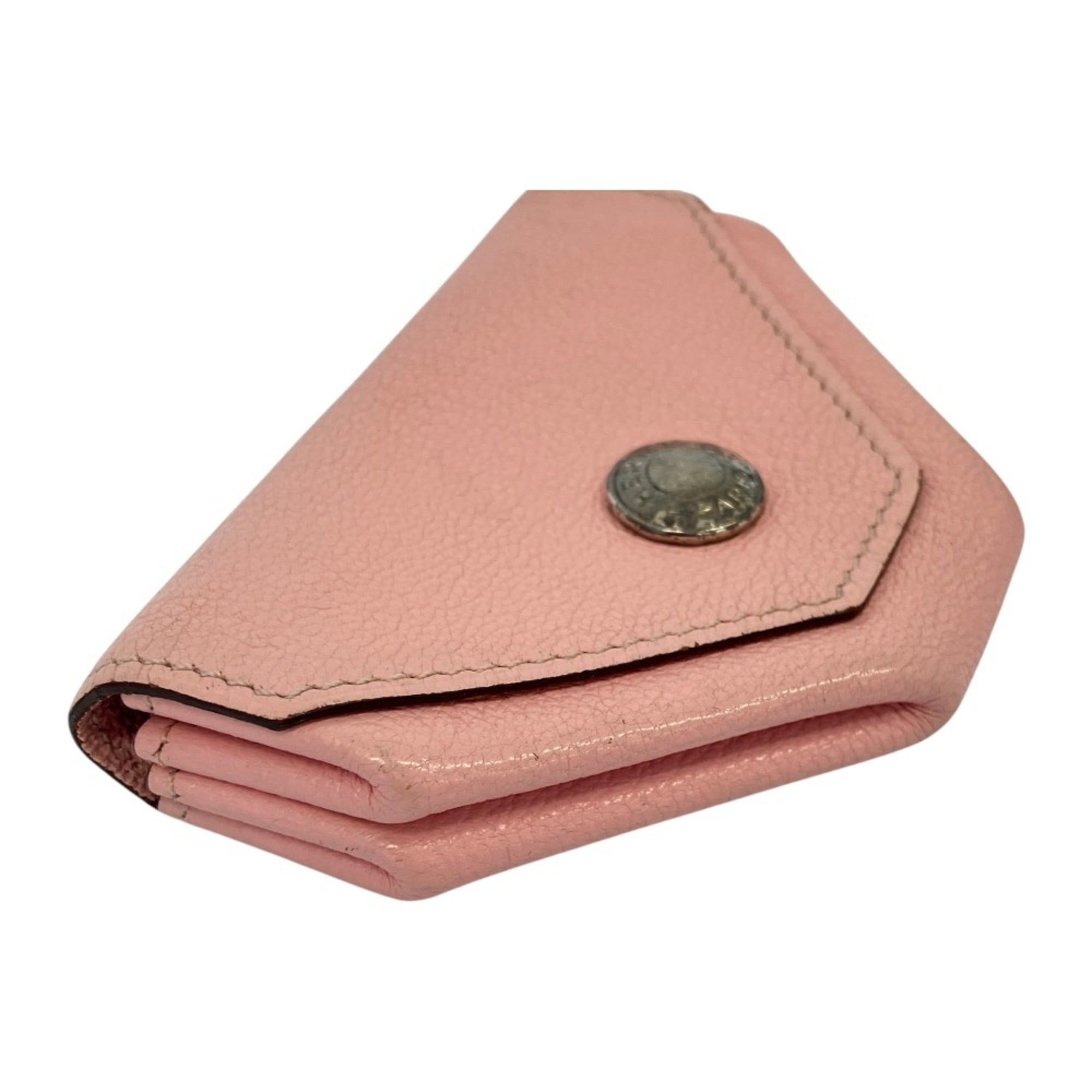 Hermes Pink Rose Sakura Leather Coin Purse/Coin Case (Pre-Owned)