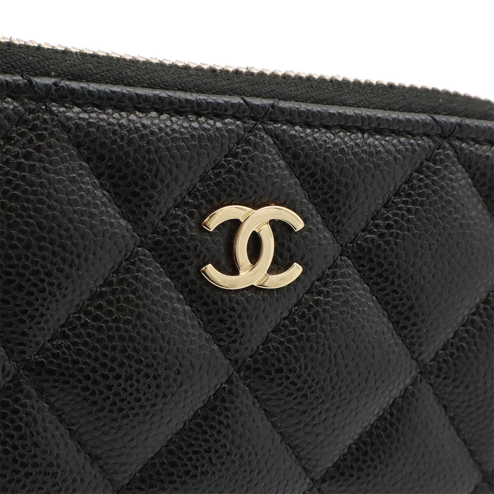Chanel Black Grained Calfskin Coin Purse/Coin Case (Pre-Owned)