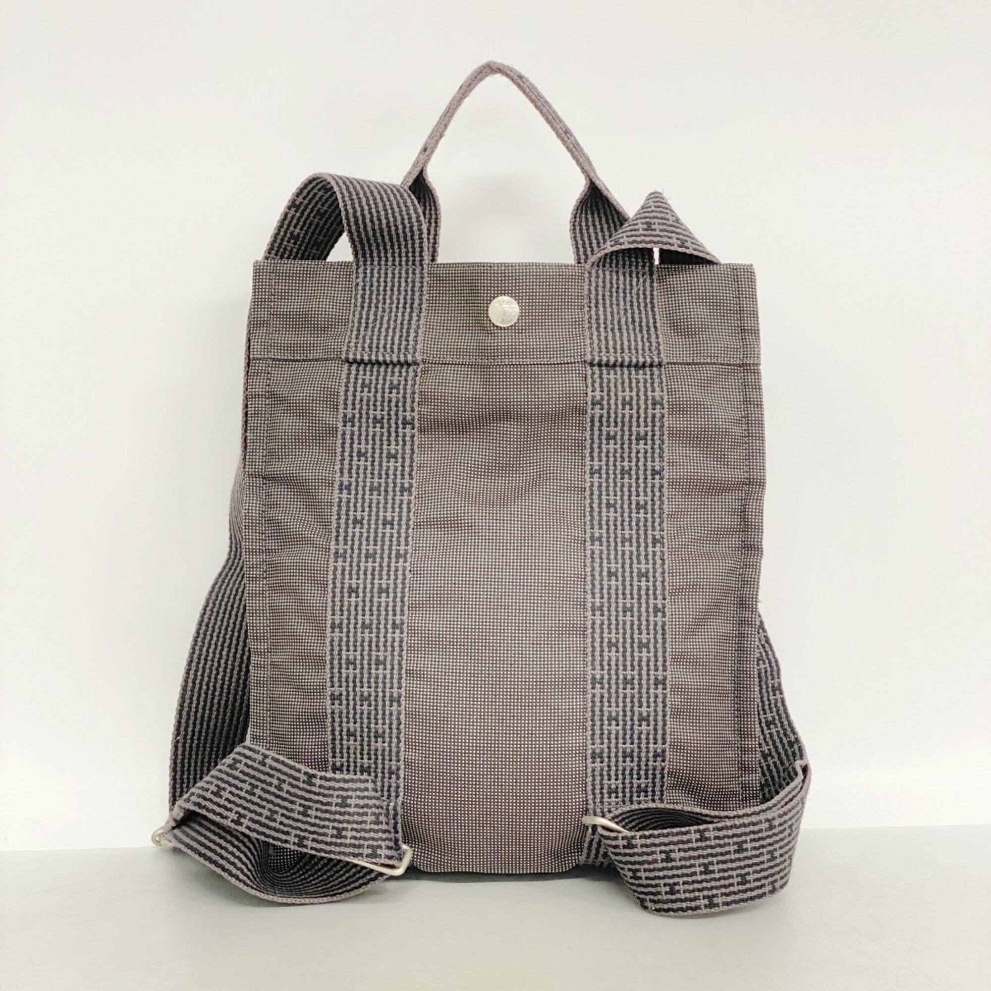 Hermes Gray Canvas Backpack (Pre-Owned)