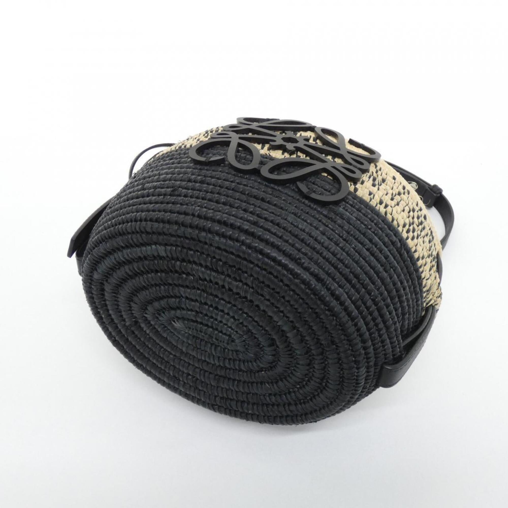 Loewe Black Raffia Basket Handbag Shoulder Bag (Pre-Owned)