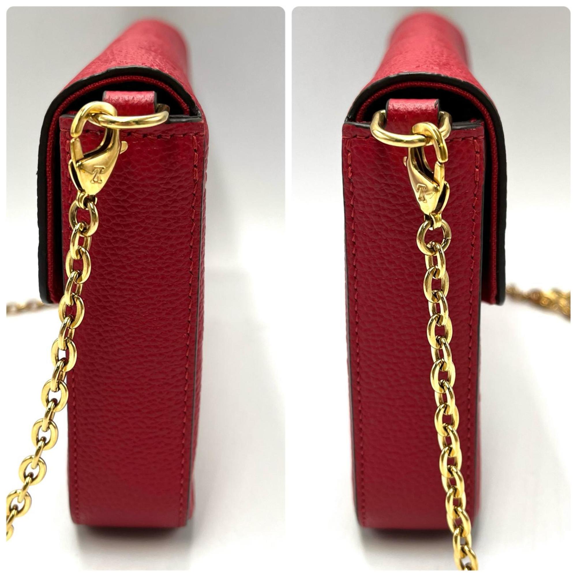 Louis Vuitton Red Color Monogram Empreinte Pochette Shoulder Bag (Pre-Owned)