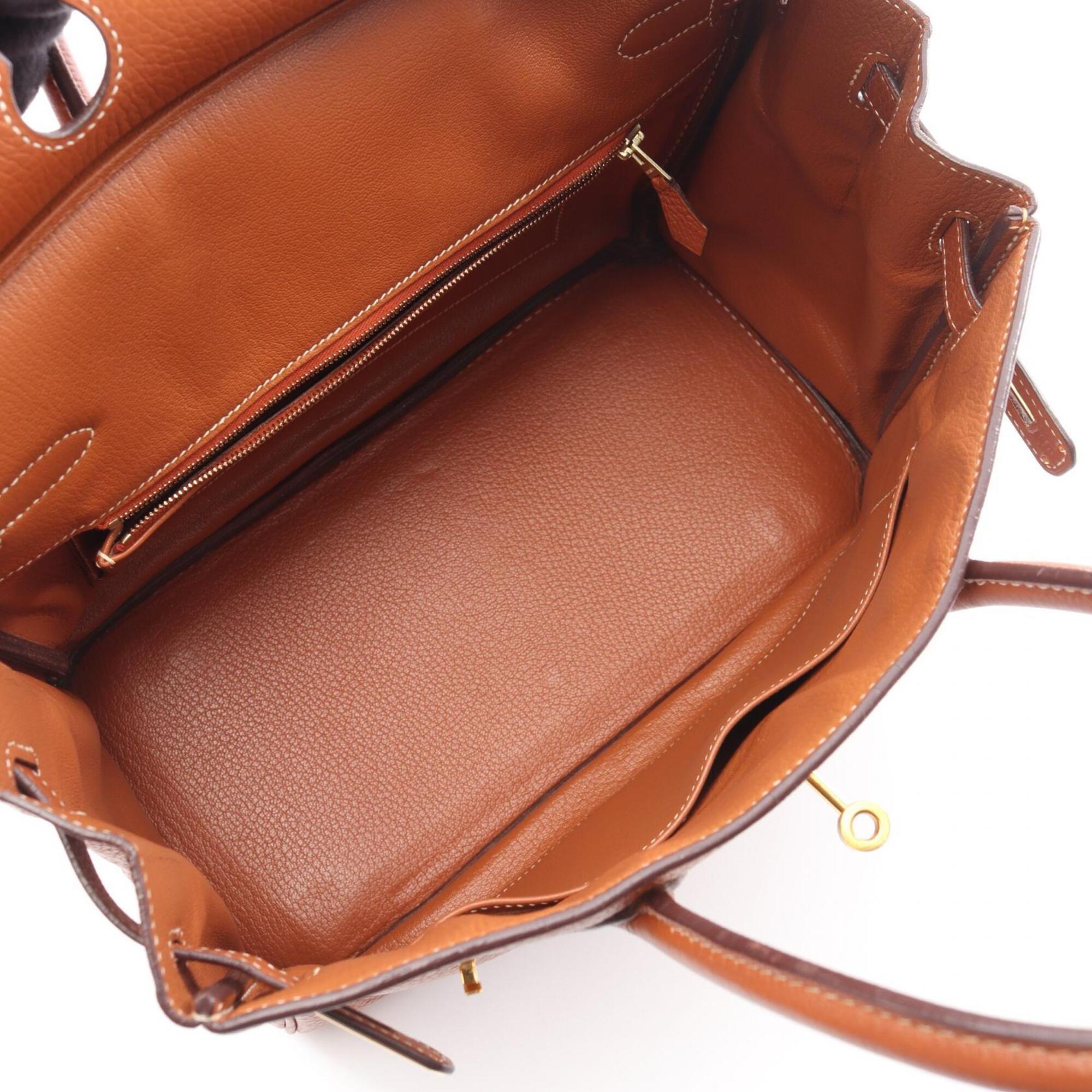 Hermes Brown Gold Taurillon Clemence Leather Leather Handbag (Pre-Owned)