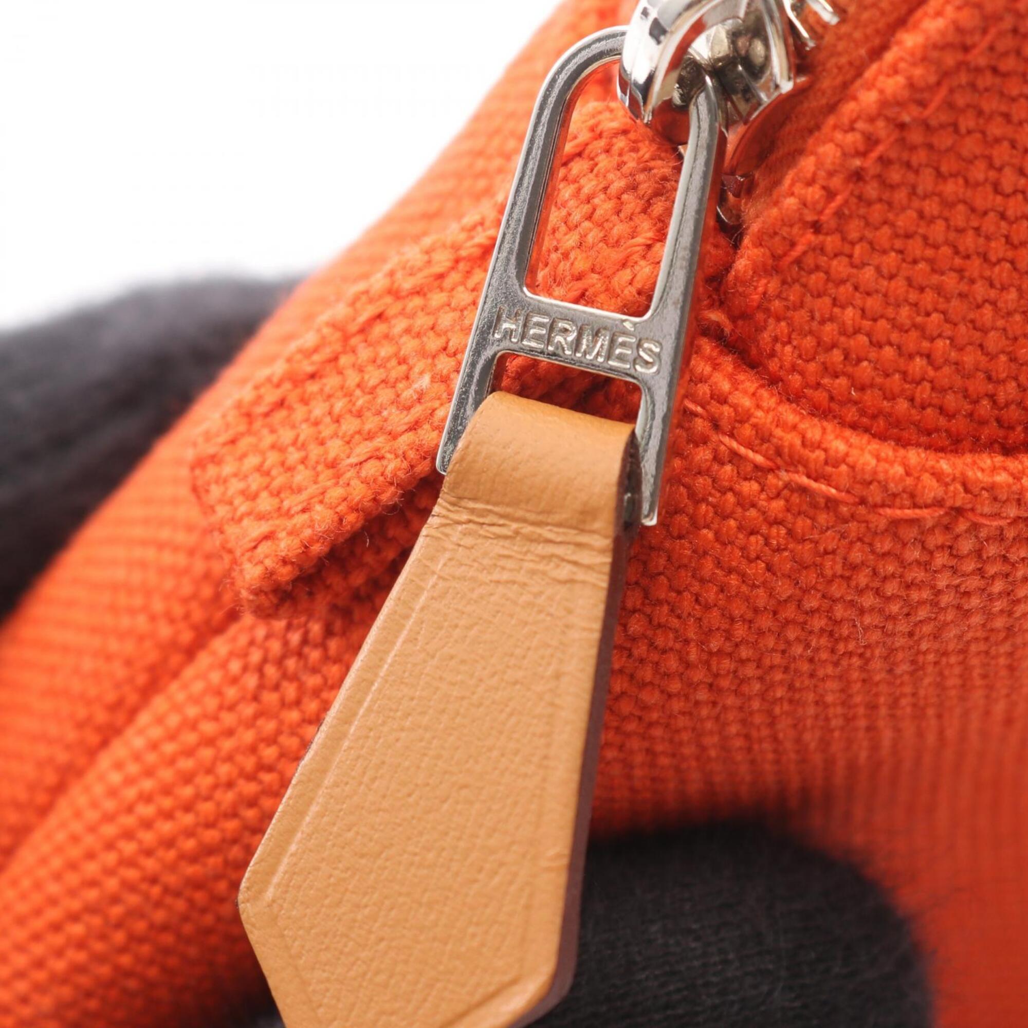Hermes Orange Canvas Handbag Pouch (Pre-Owned)