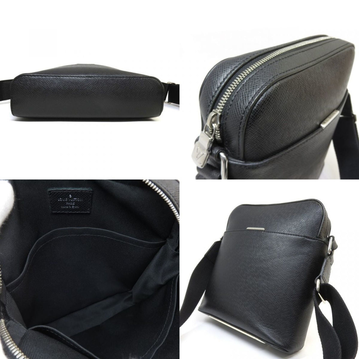 Louis Vuitton Noir Taiga Leather Pochette Shoulder Bag (Pre-Owned)