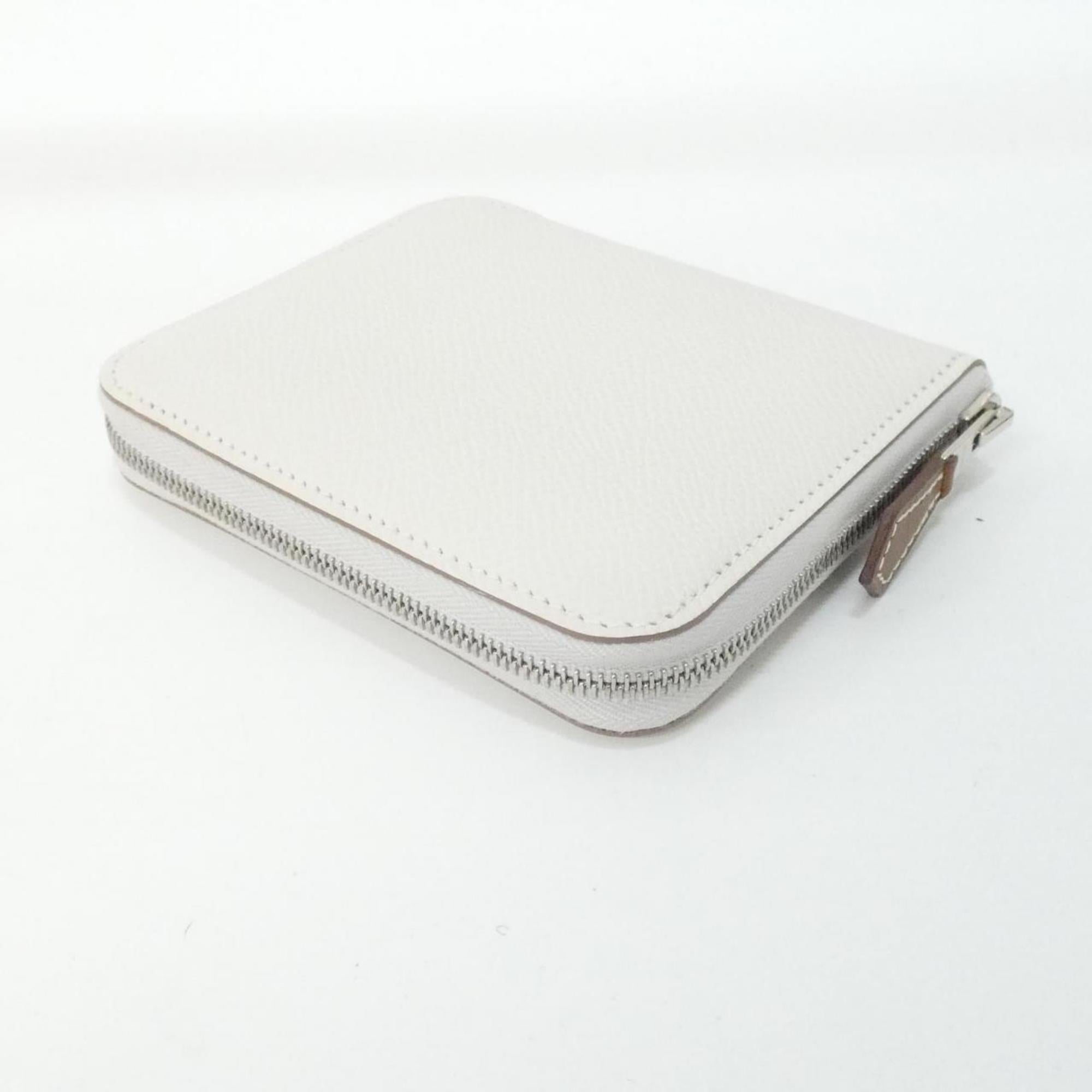 Hermes Ruby White Epsom Leather Silk Wallet (Bi-Fold) (Pre-Owned)