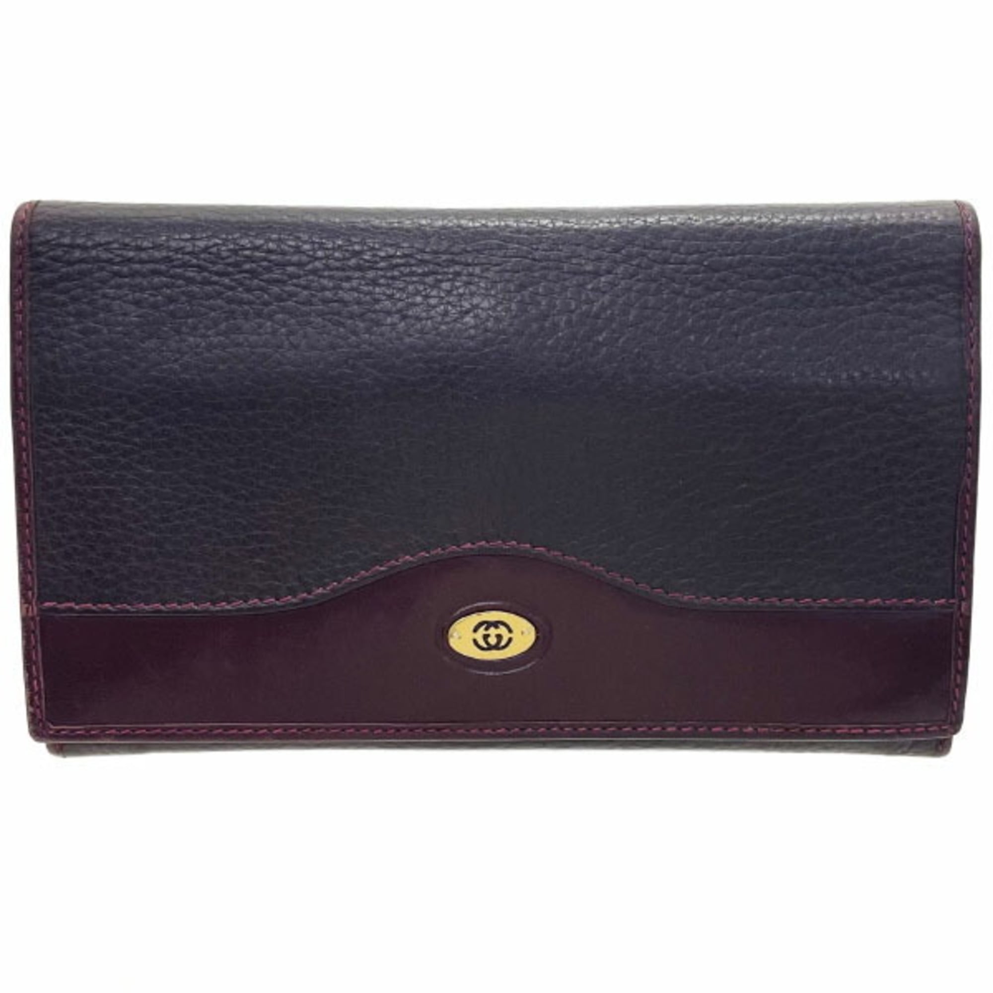 Gucci Bordeaux Leather Long Wallet (Bi-Fold) (Pre-Owned)