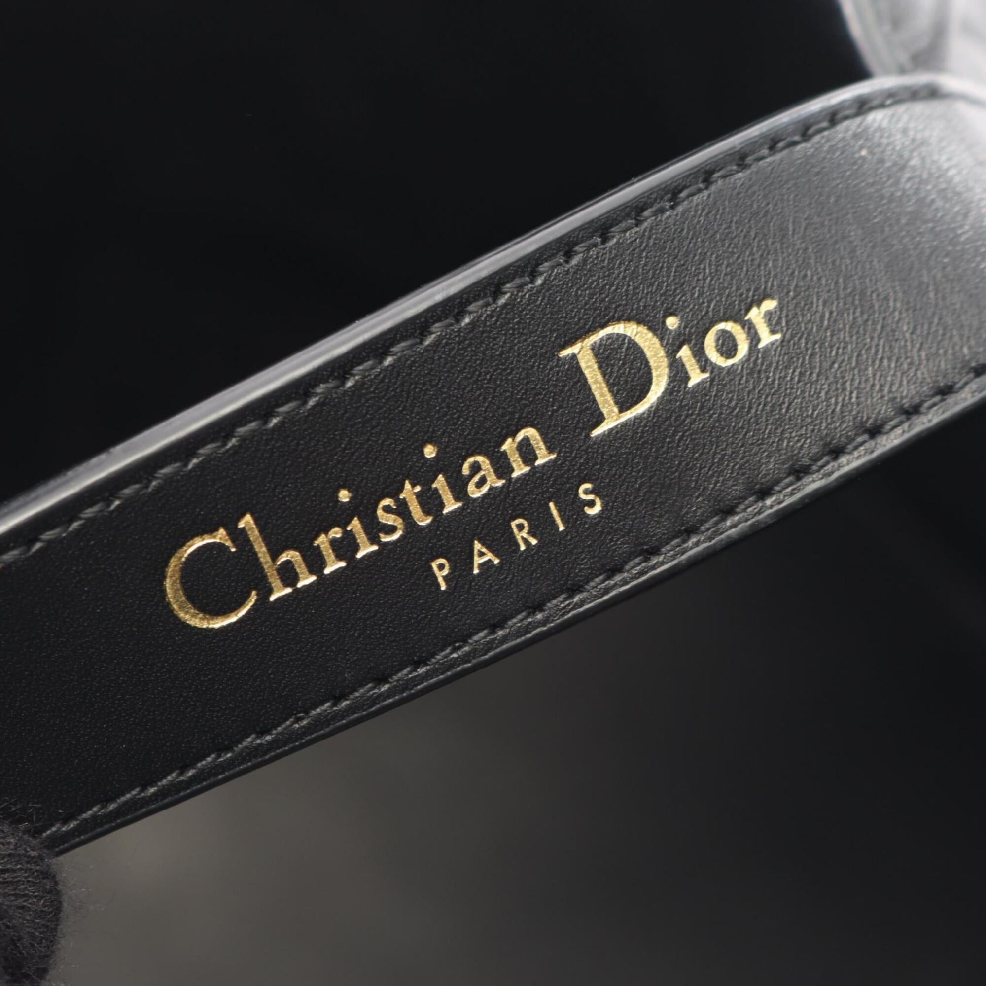 Christian Dior Black Leather Handbag Pouch Tote Bag (Pre-Owned)