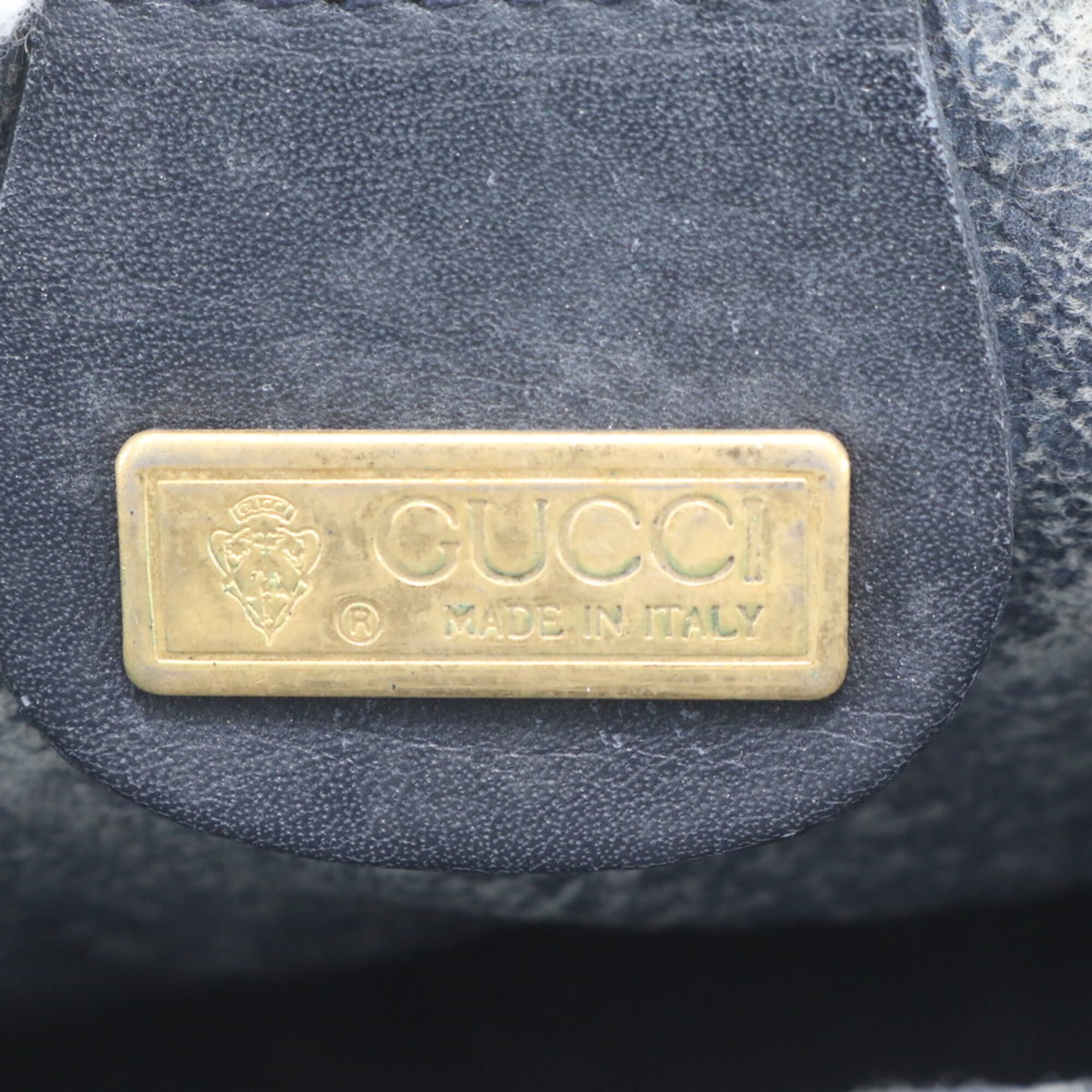 Gucci Navy White Micro Gg Leather Clutch Bag Handbag Pouch (Pre-Owned)