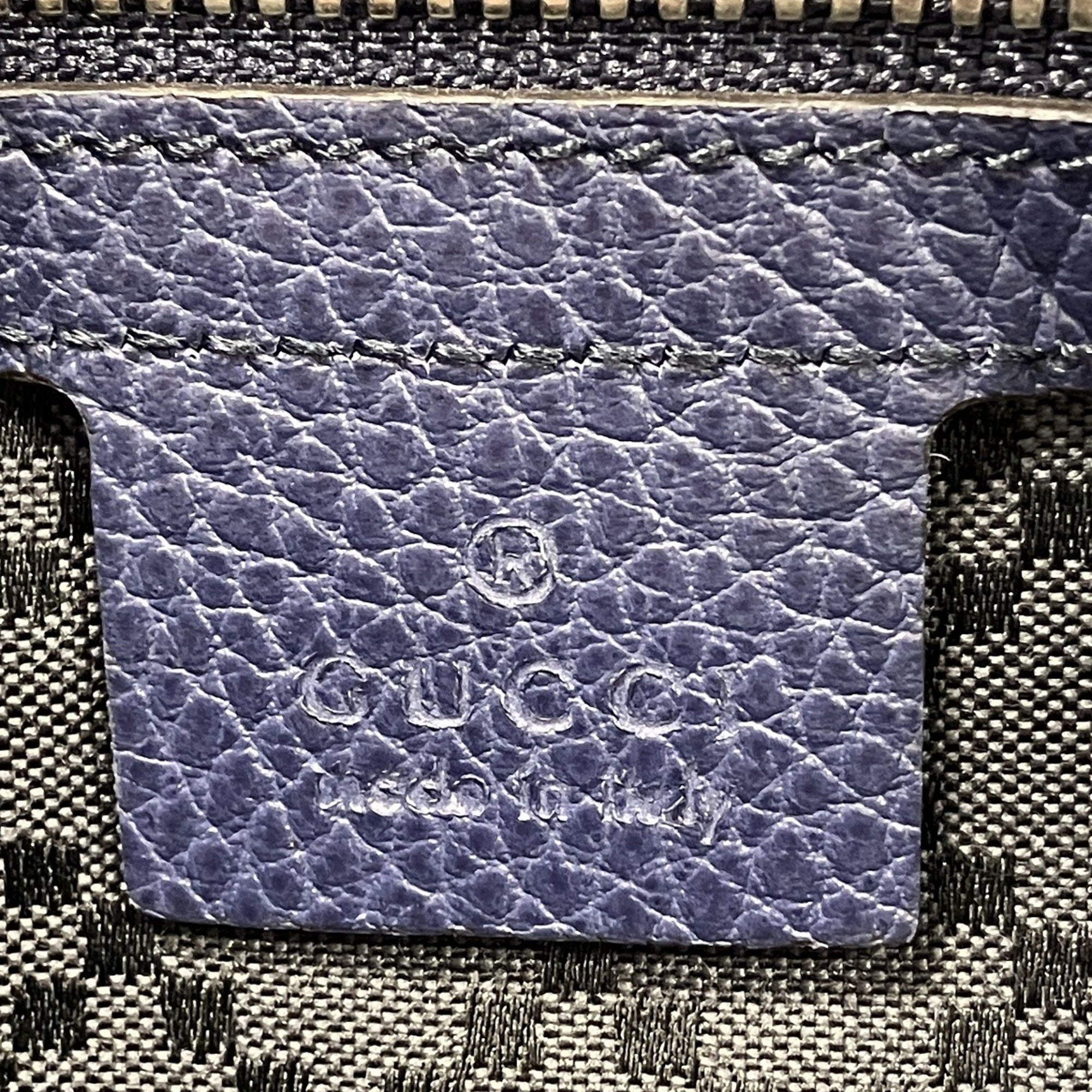 Gucci Navy Leather Tote Bag (Pre-Owned)