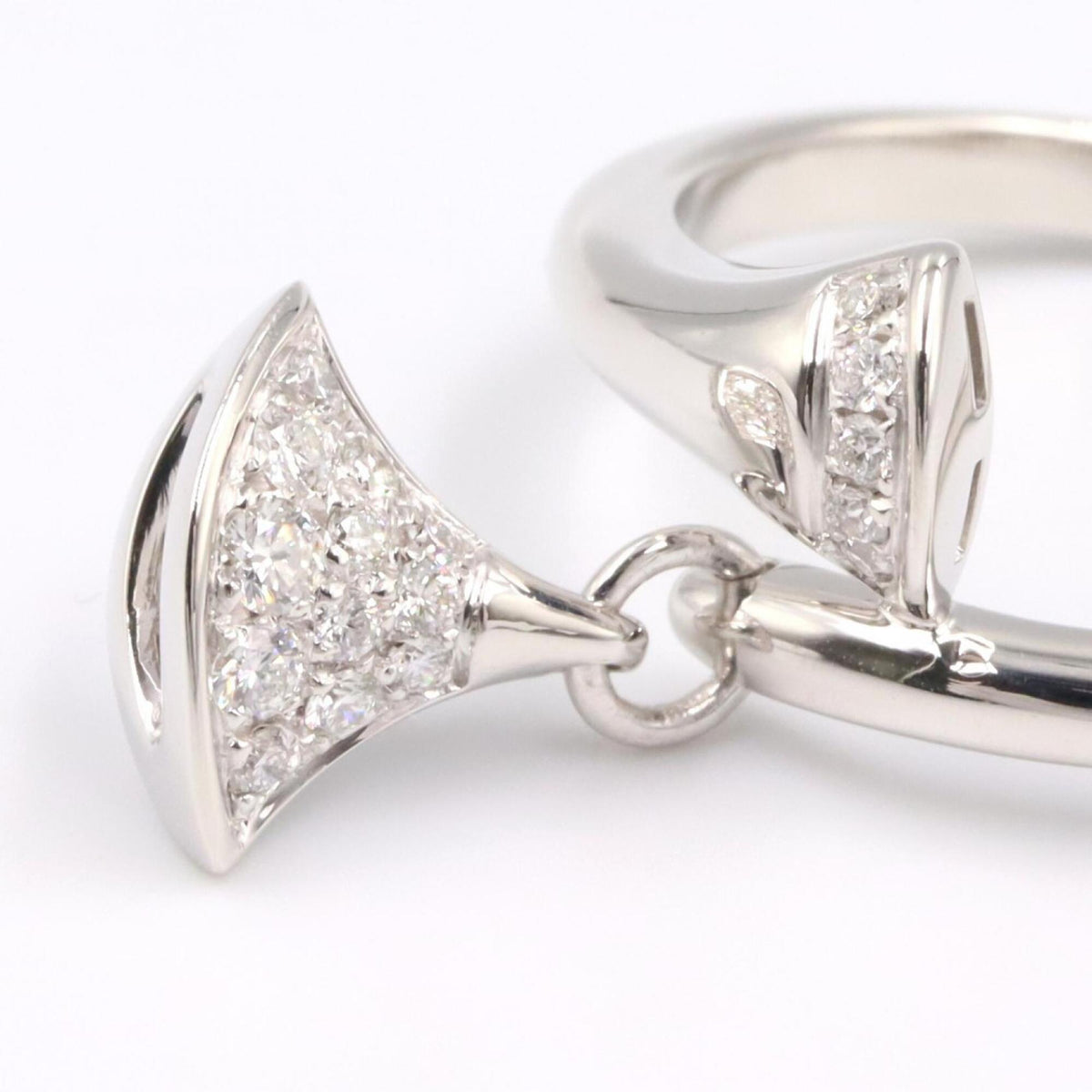 Bvlgari Silver Clear White Gold (18K) Band Ring (Pre-Owned)