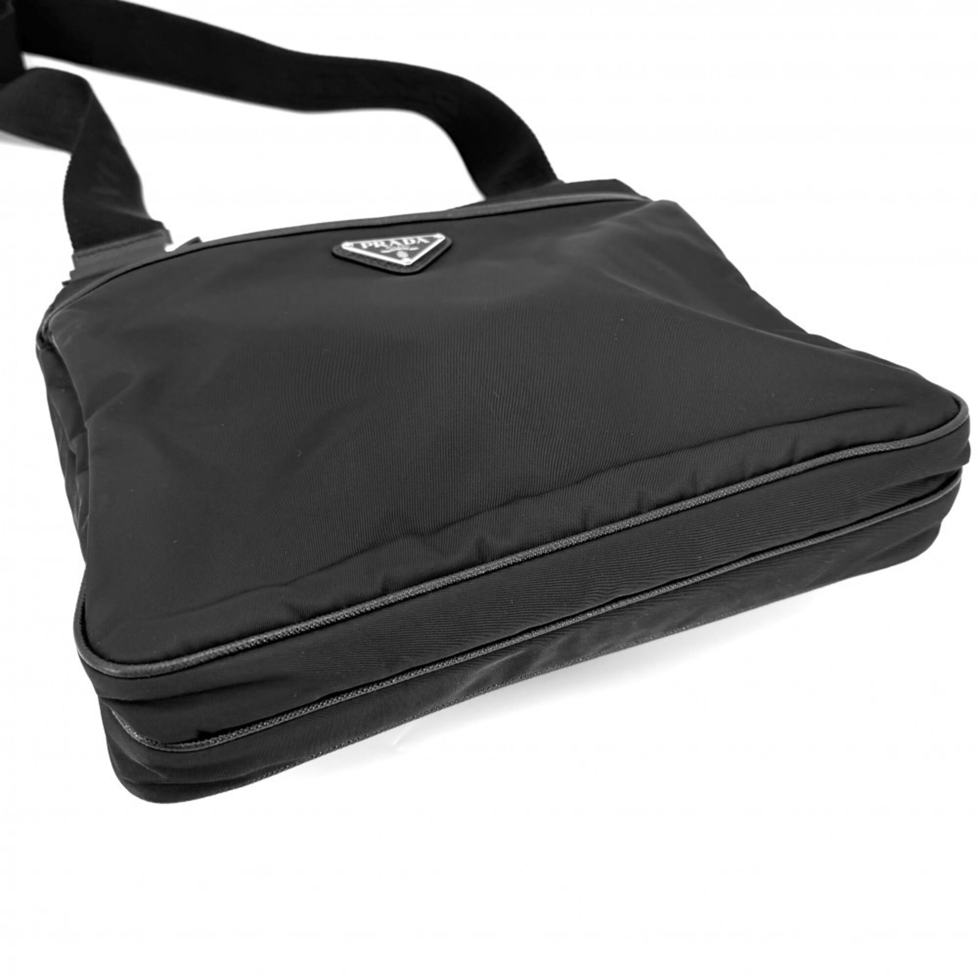 Prada Black Nylon Leather Shoulder Bag (Pre-Owned)