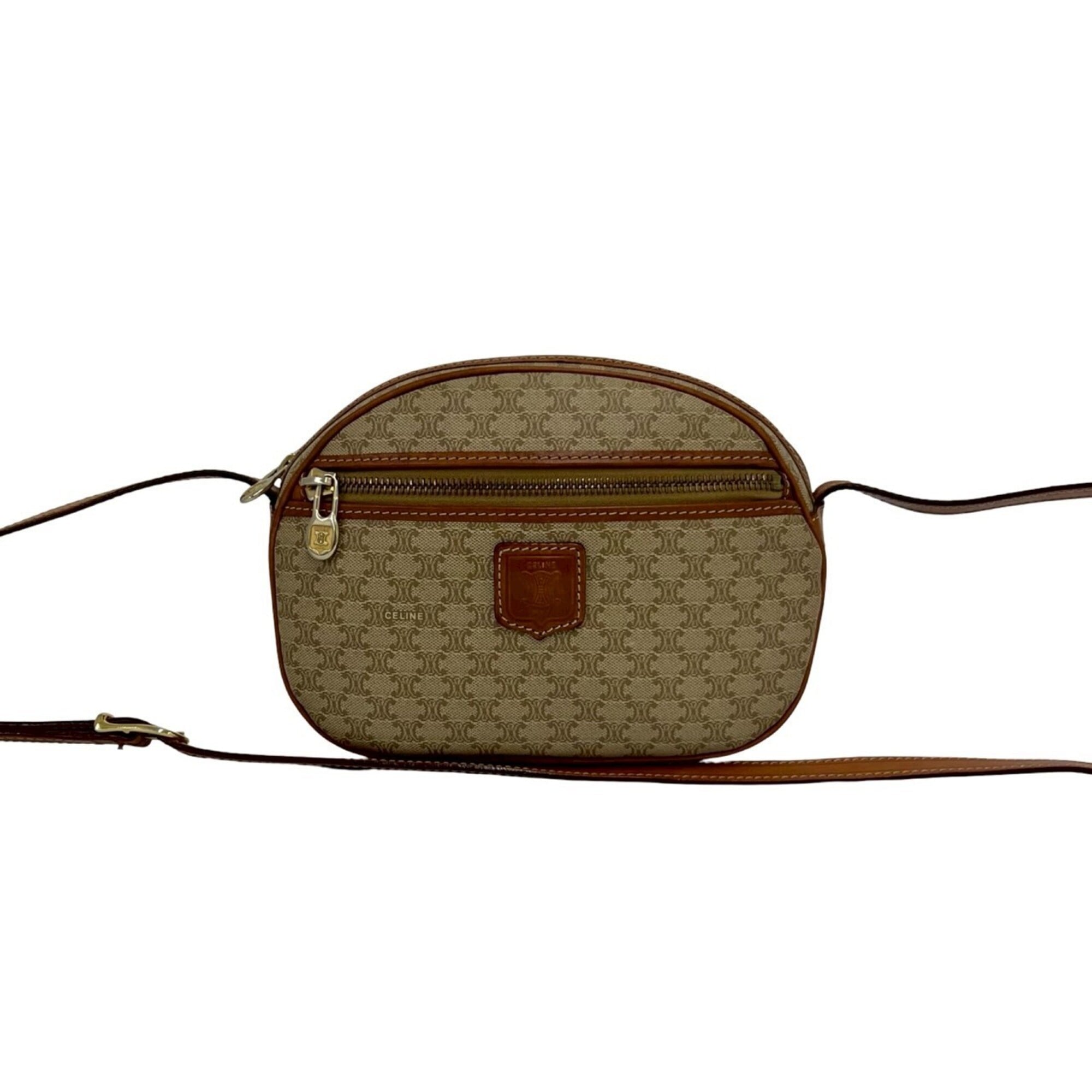 Celine Brown Leather Pvc Pochette Shoulder Bag (Pre-Owned)