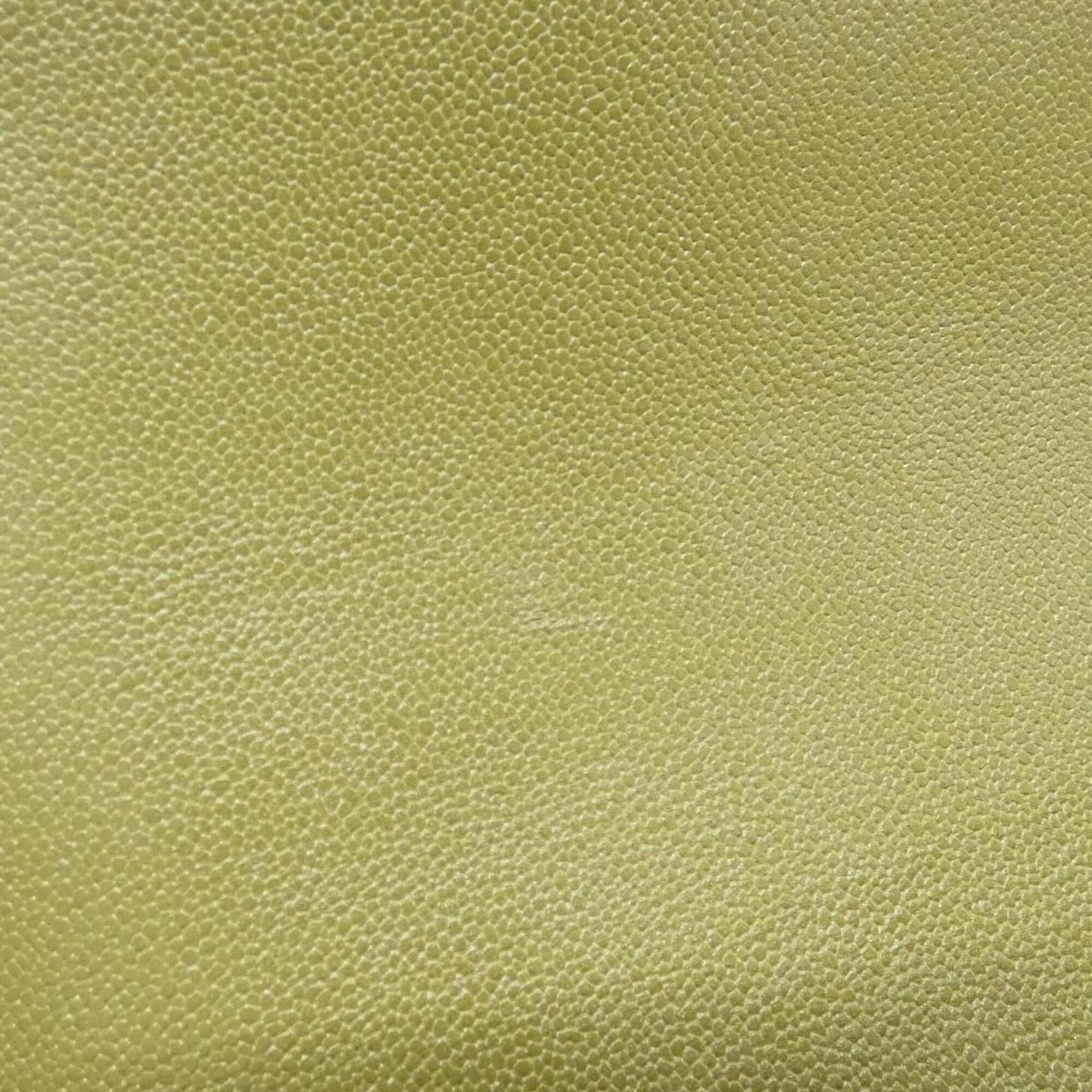 Chanel Khaki Grained Calfskin Shoulder Bag (Pre-Owned)