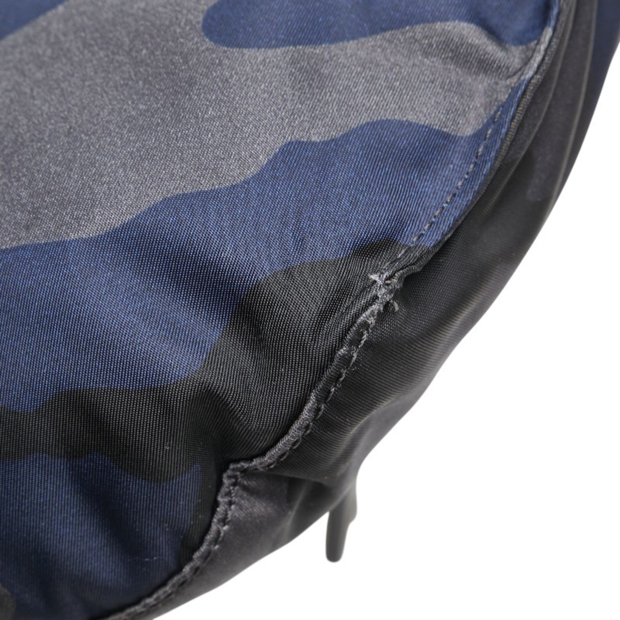 Valentino Camouflage Gray Navy Black Nylon Fanny Pack (Pre-Owned)