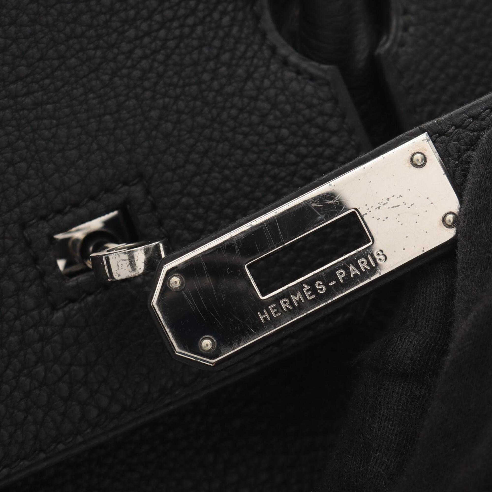 Hermes Black Togo Leather Leather Handbag (Pre-Owned)