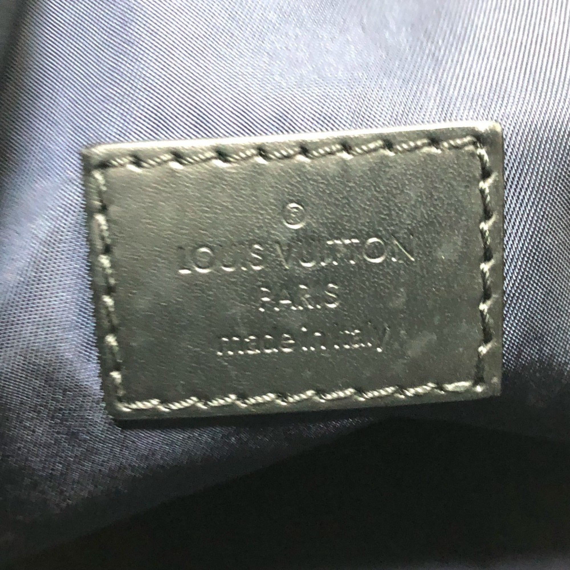 Louis Vuitton Damier Black Navy Nylon Shoulder Bag (Pre-Owned)