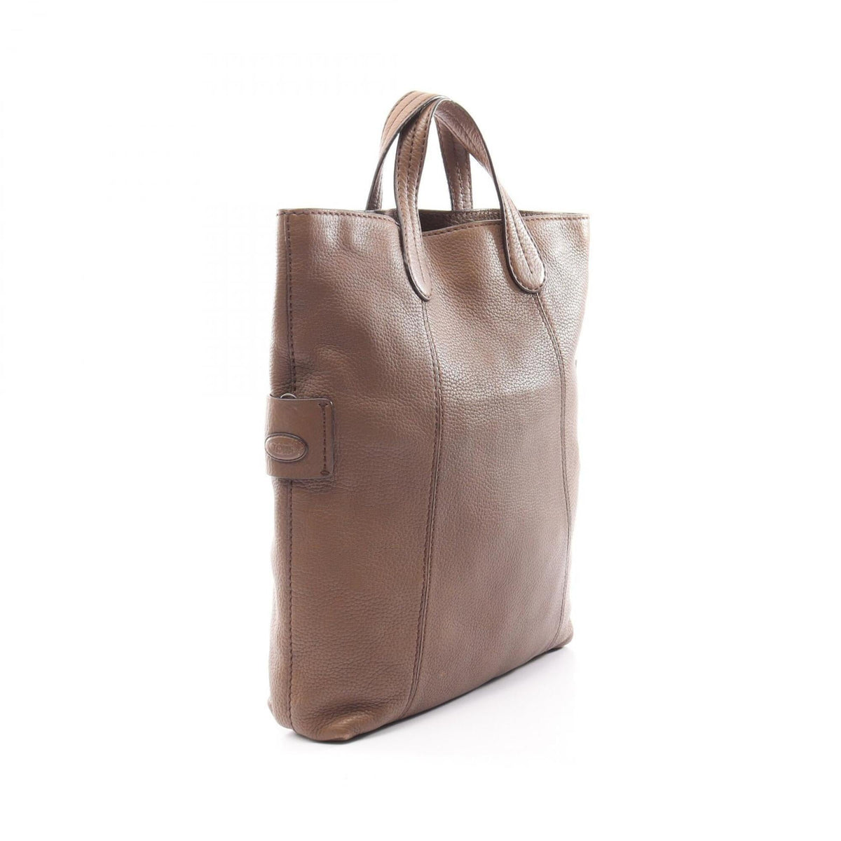 Tod's Gray Leather Handbag Tote Bag (Pre-Owned)