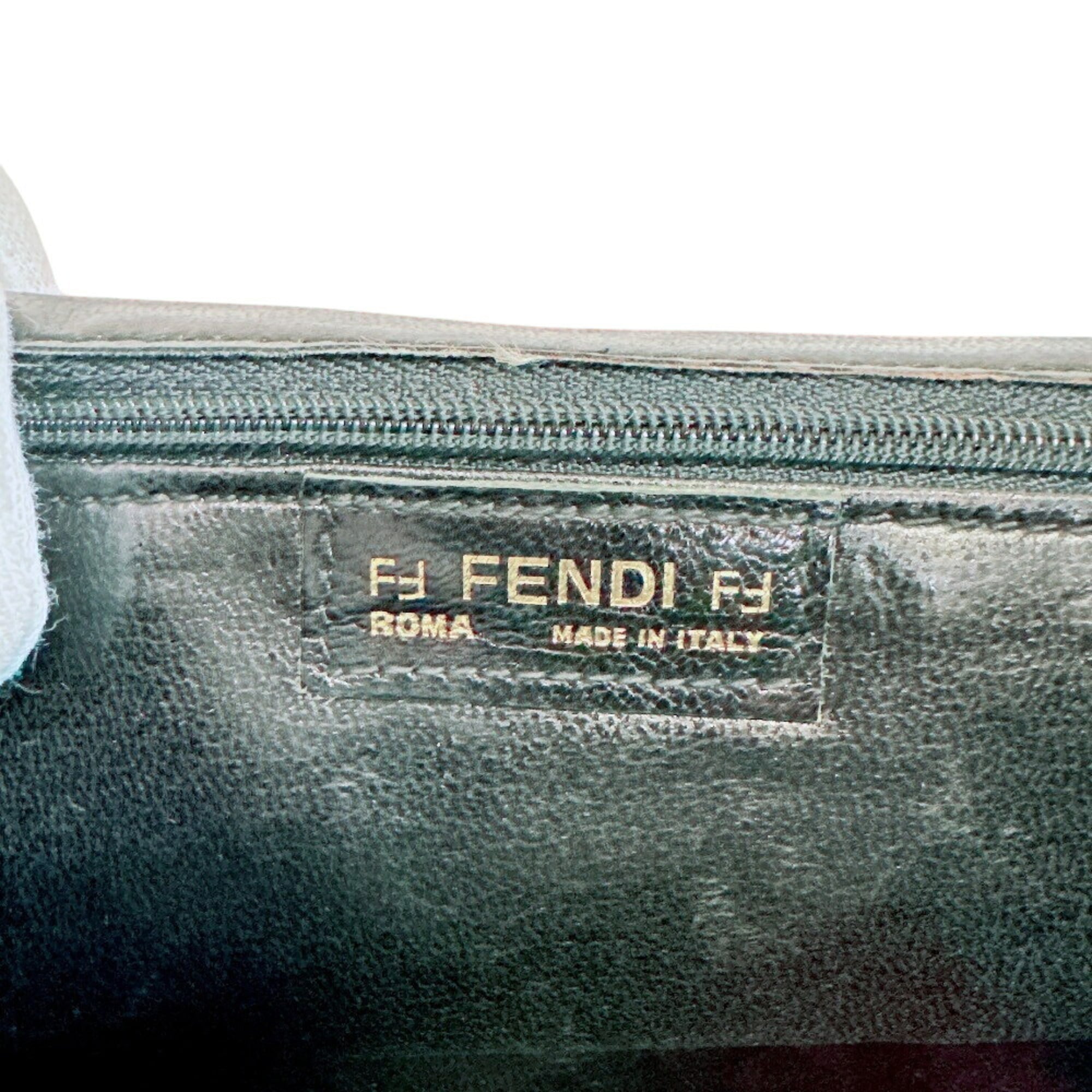 Fendi Red Color Leather Pochette Shoulder Bag (Pre-Owned)