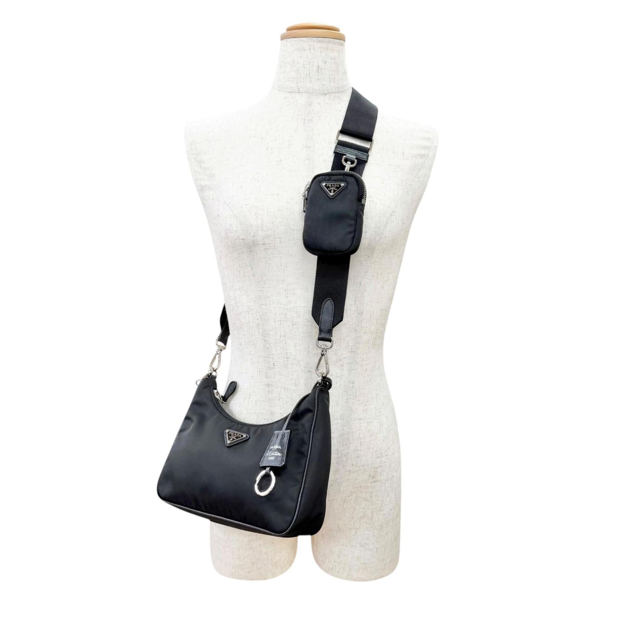 Prada Black Nylon Pouch Shoulder Bag (Pre-Owned)