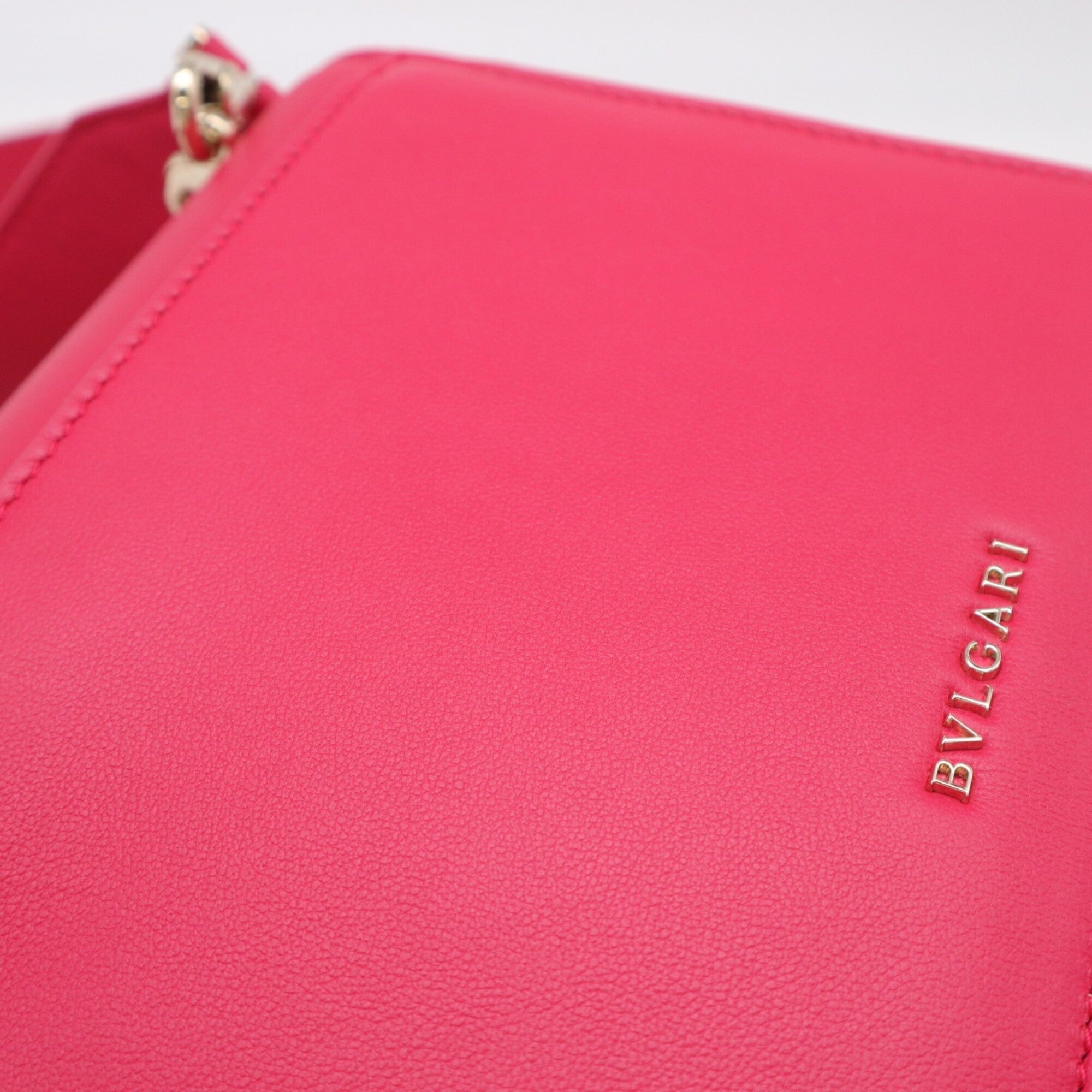 Bvlgari Pink Leather Handbag Shoulder Bag (Pre-Owned)