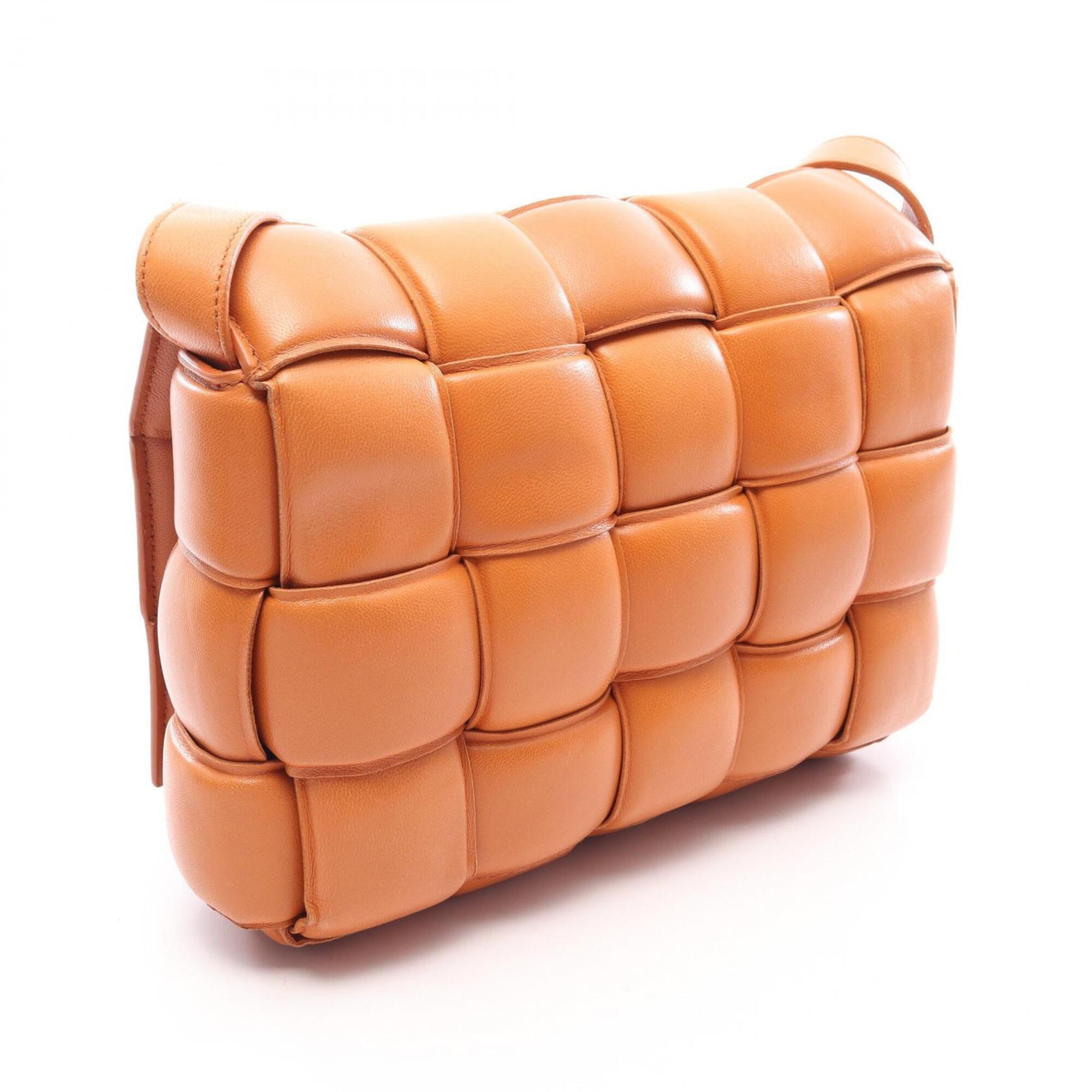 Bottega Veneta Intrecciato Orange Leather Handbag Shoulder Bag (Pre-Owned)