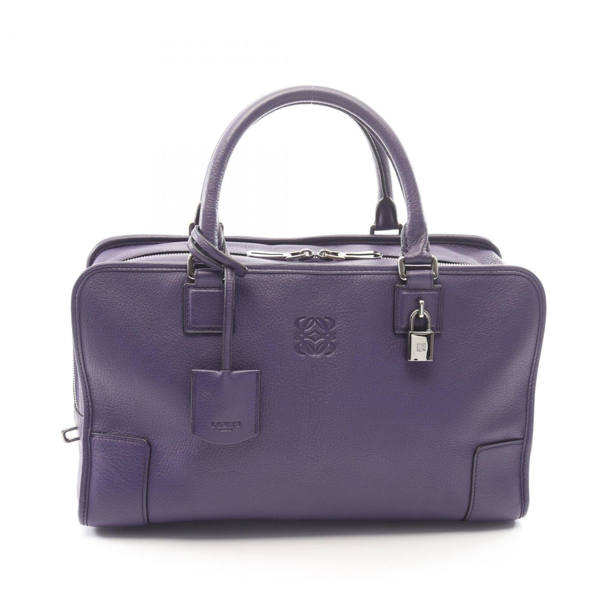 Loewe Purple Leather Handbag (Pre-Owned)