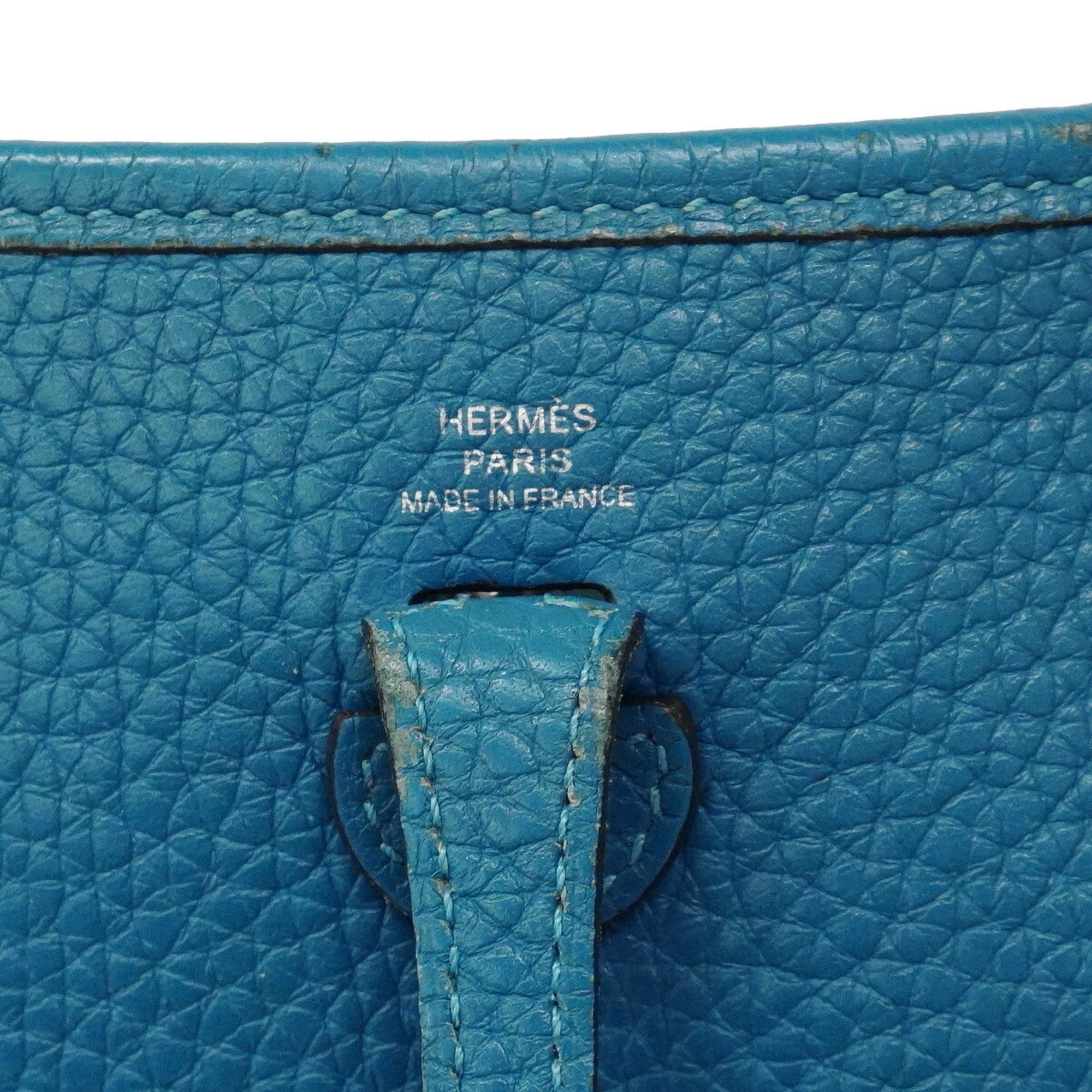 Hermes Blue Taurillon Clemence Leather Shoulder Bag (Pre-Owned)