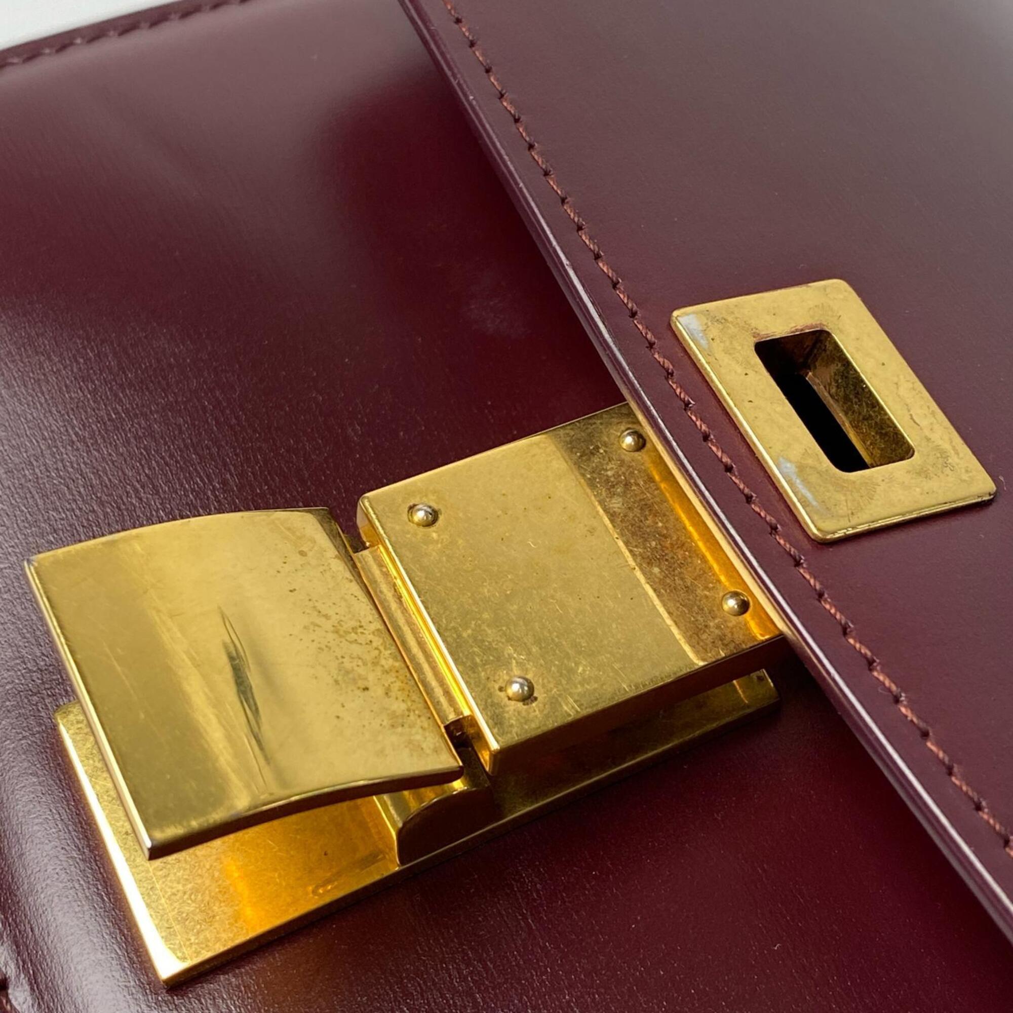 Celine Bordeaux Leather Shoulder Bag (Pre-Owned)