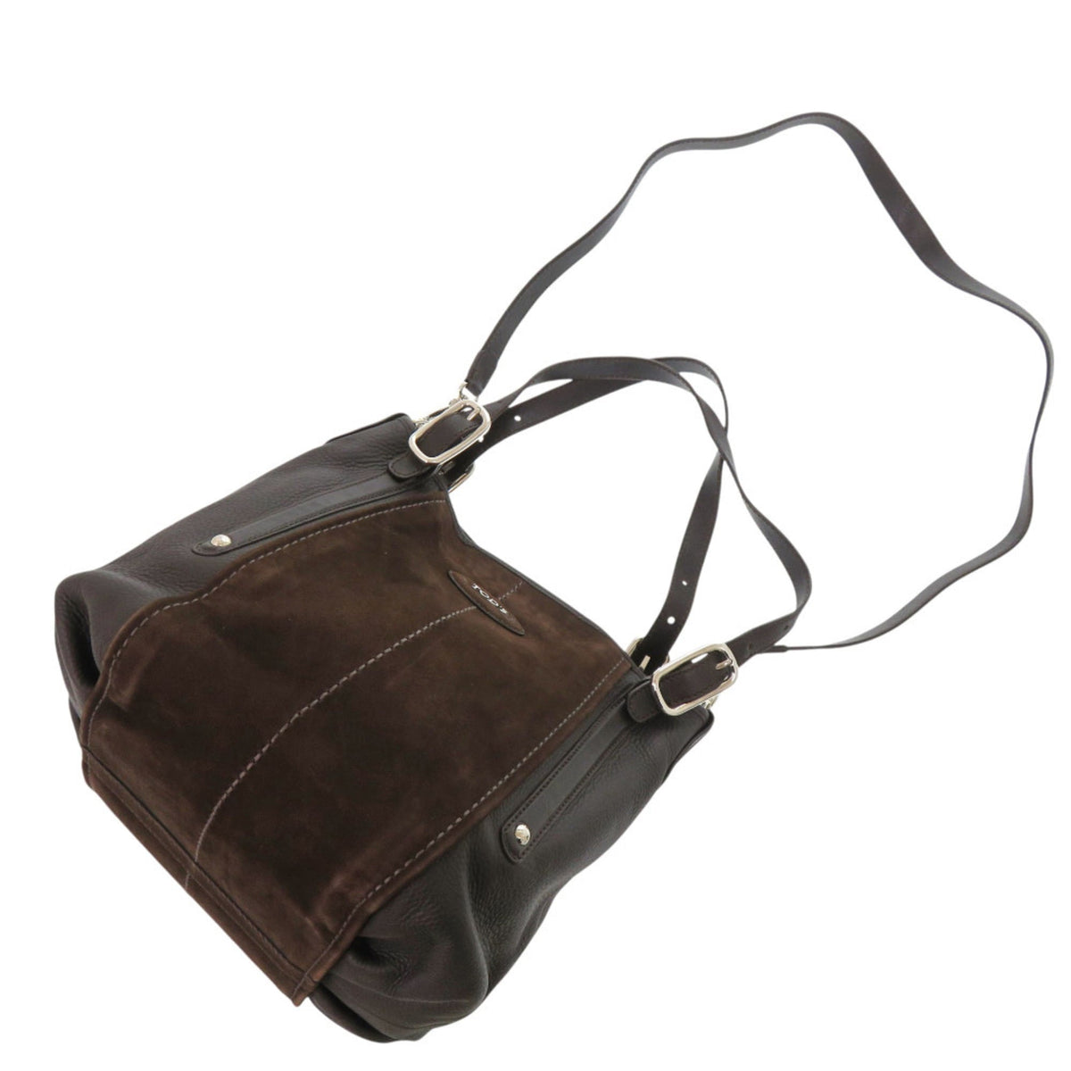 Tod's Brown Suede Leather Shoulder Bag Tote Bag (Pre-Owned)