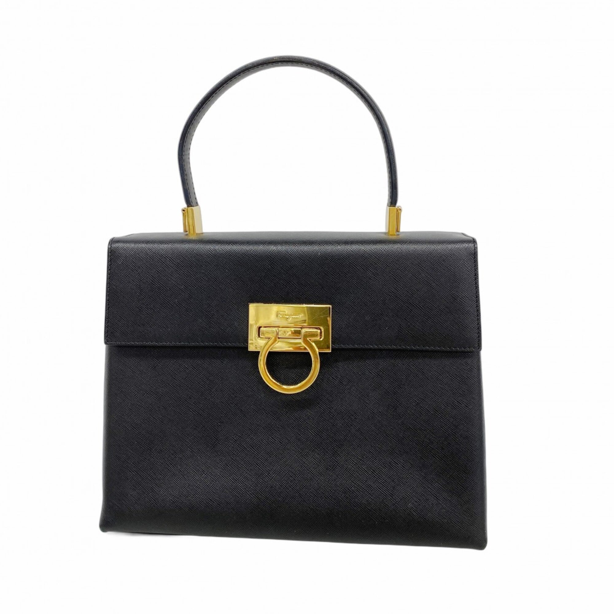Salvatore Ferragamo Black Leather Handbag (Pre-Owned)
