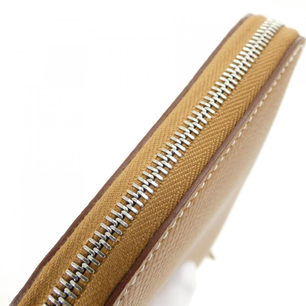 Hermes Brown Cassis Vert Silk Epsom Leather Long Wallet (Bi-Fold) (Pre-Owned)