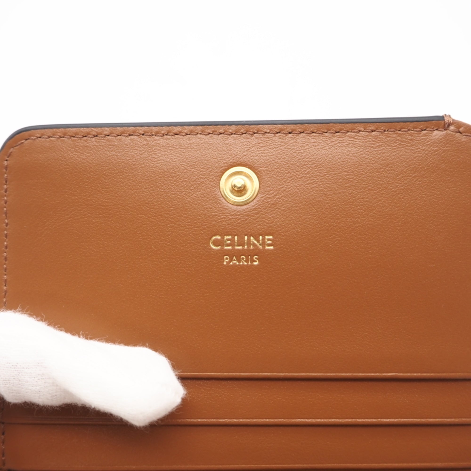 Celine Beige Blue Brown Coated Canvas Wallet (Bi-Fold) (Pre-Owned)