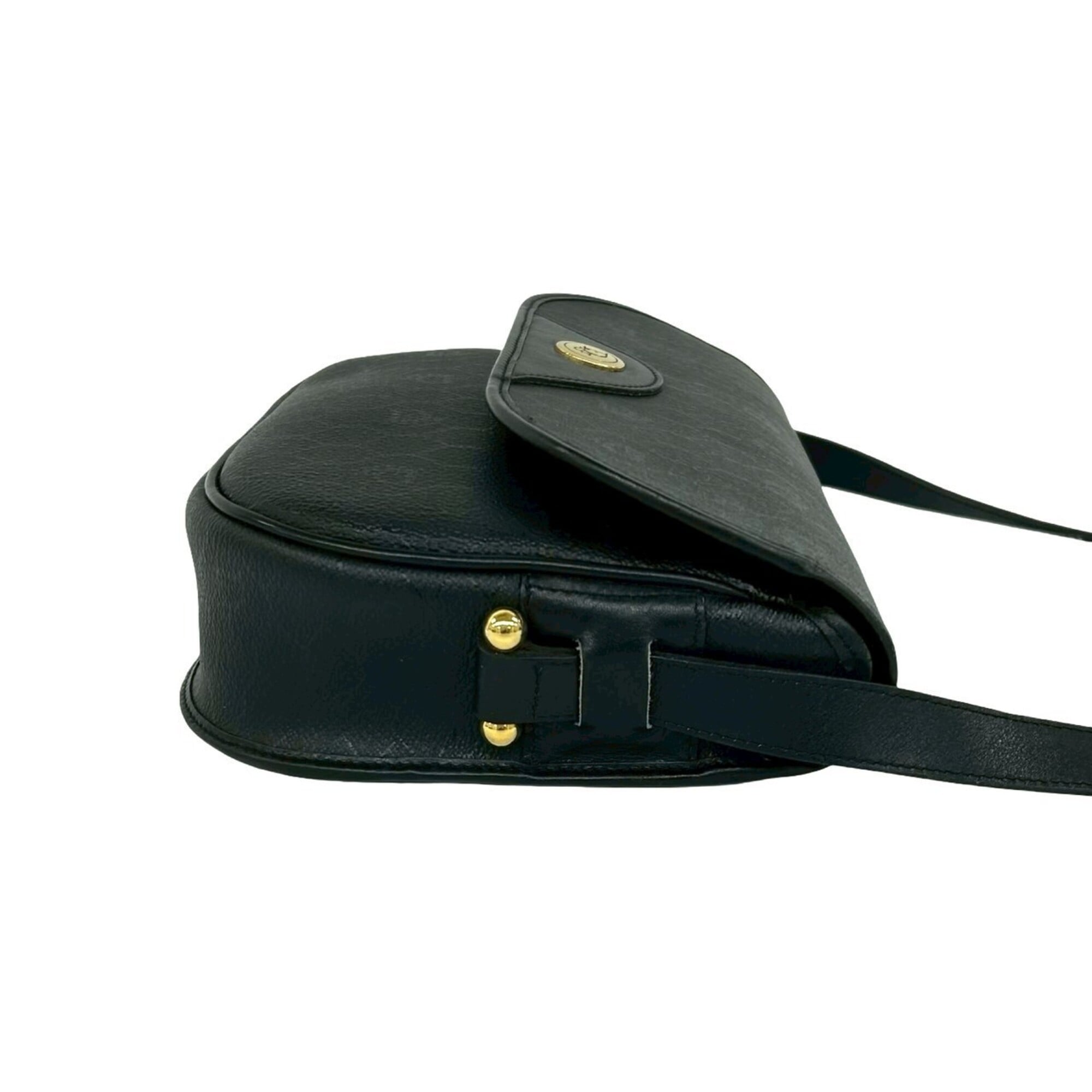 Christian Dior Black Leather Pvc Pochette Shoulder Bag (Pre-Owned)