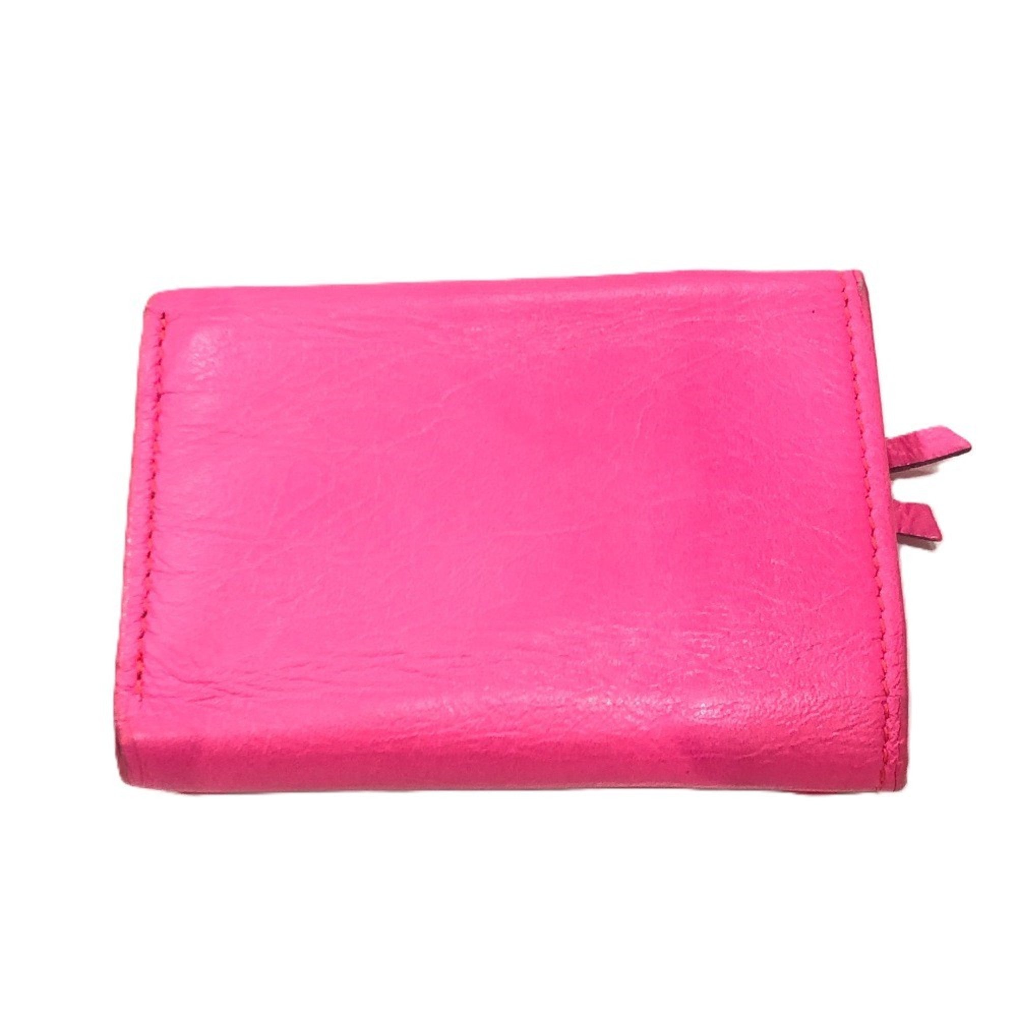 Balenciaga Pink Leather Wallet (Tri-Fold) (Pre-Owned)