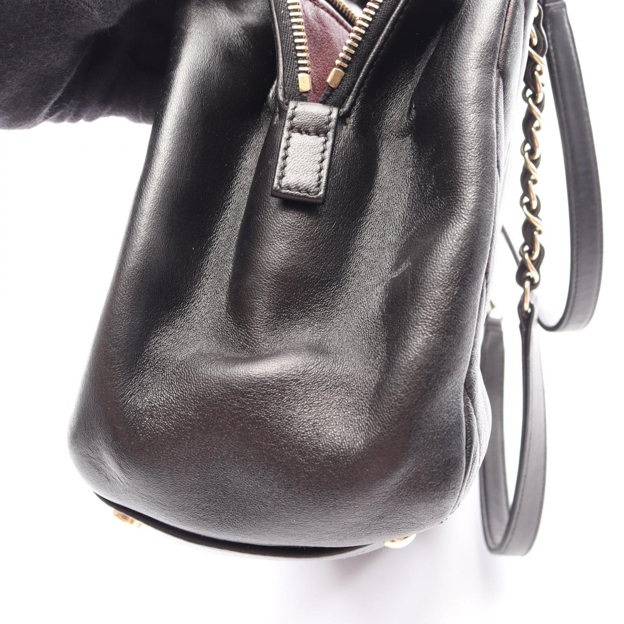 Chanel Black Leather Handbag Tote Bag (Pre-Owned)