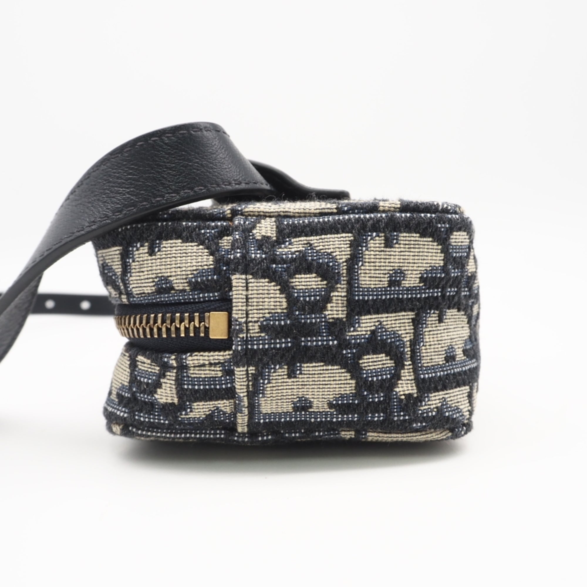 Christian Dior Trotter Beige Blue Canvas Leather Fanny Pack (Pre-Owned)