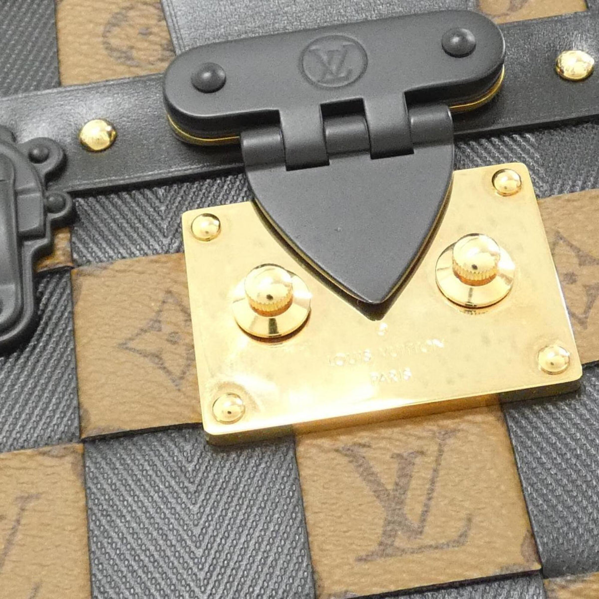 Louis Vuitton Black Marron Coated Canvas Leather Shoulder Bag (Pre-Owned)
