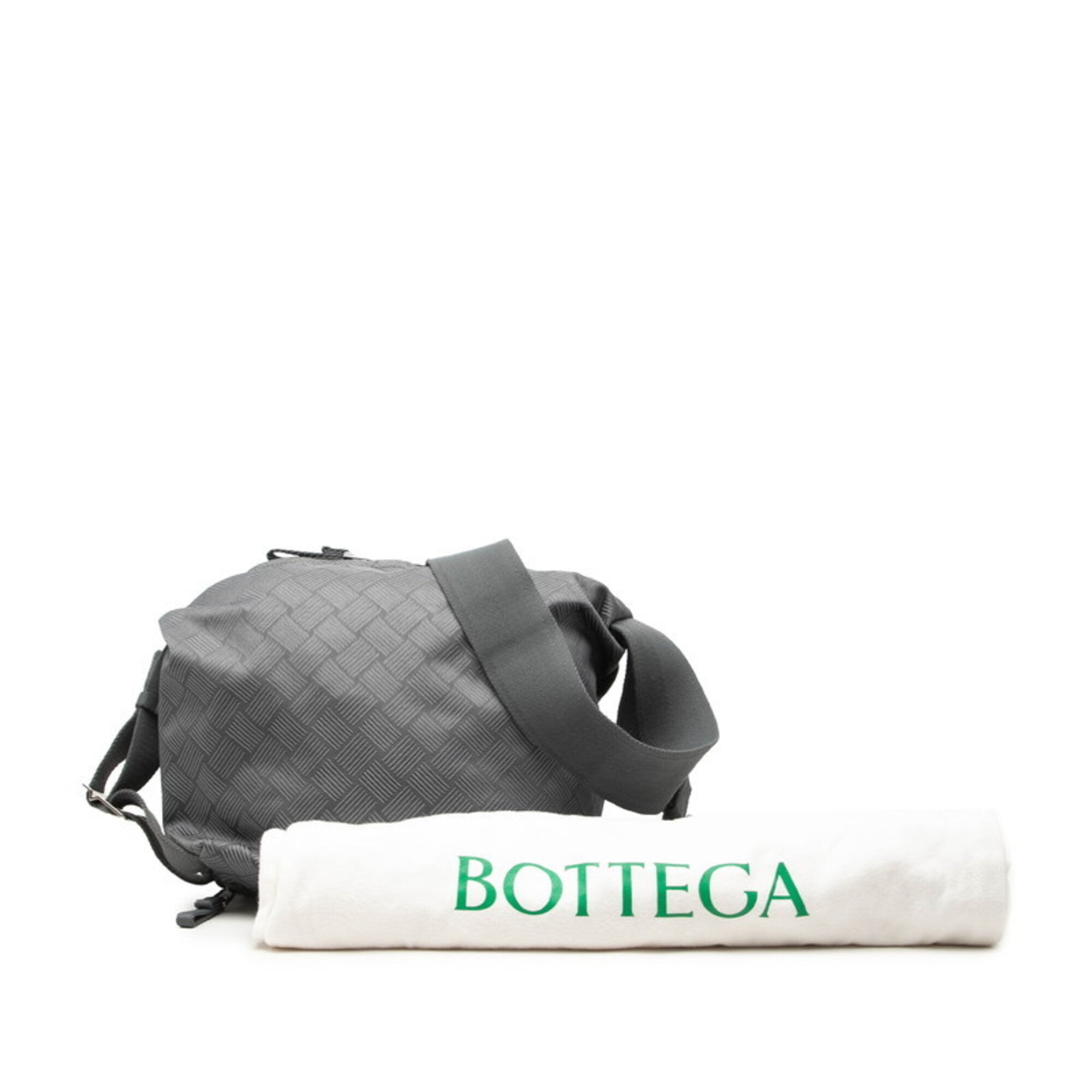 Bottega Veneta Gray Leather Shoulder Bag (Pre-Owned)