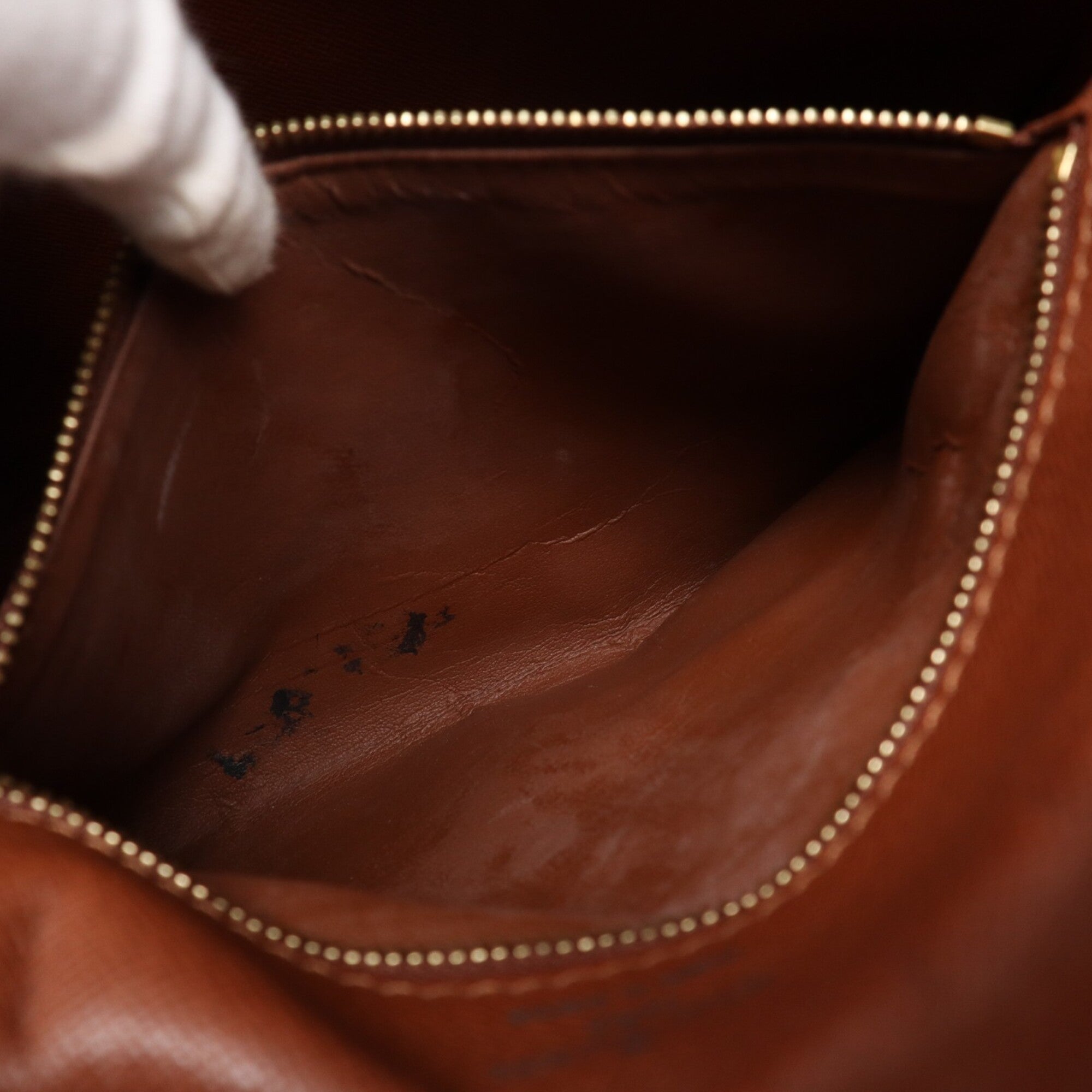 Louis Vuitton Beige Brown Coated Canvas Leather Shoulder Bag (Pre-Owned)