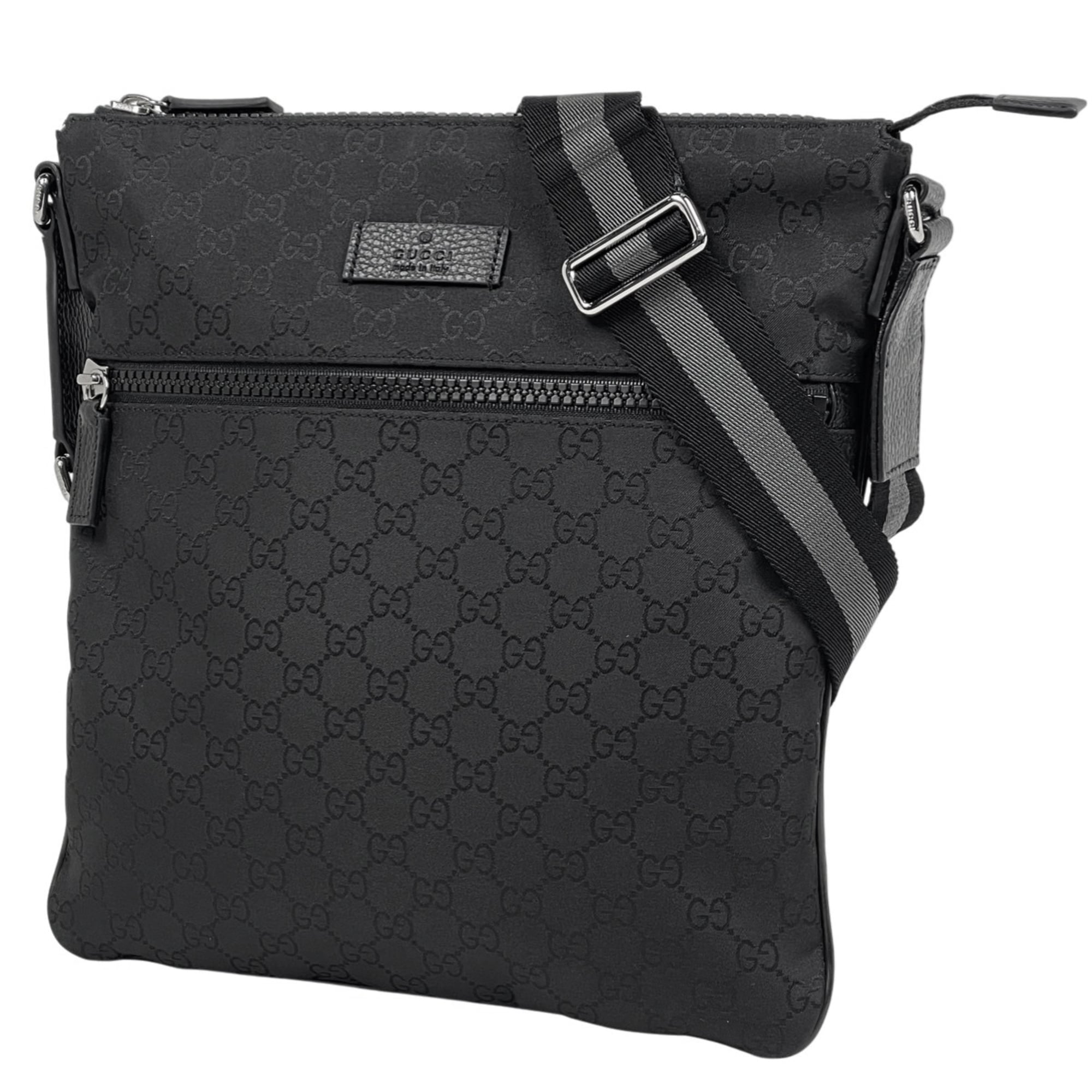 Gucci Black Nylon Leather Shoulder Bag (Pre-Owned)