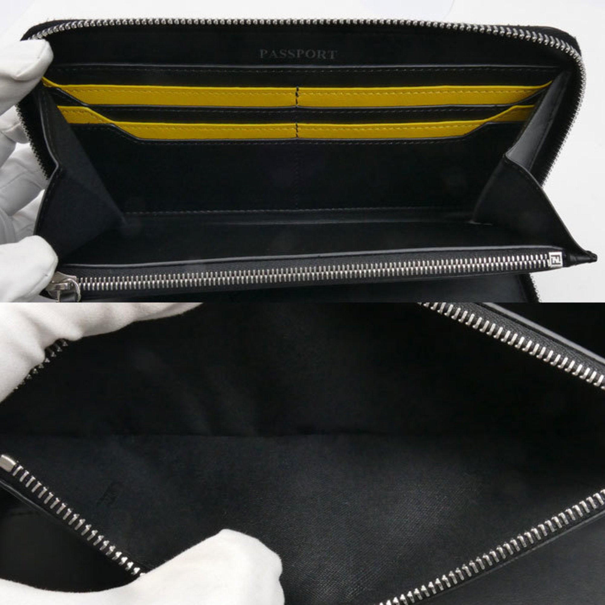 Fendi Black Leather Long Wallet (Bi-Fold) (Pre-Owned)