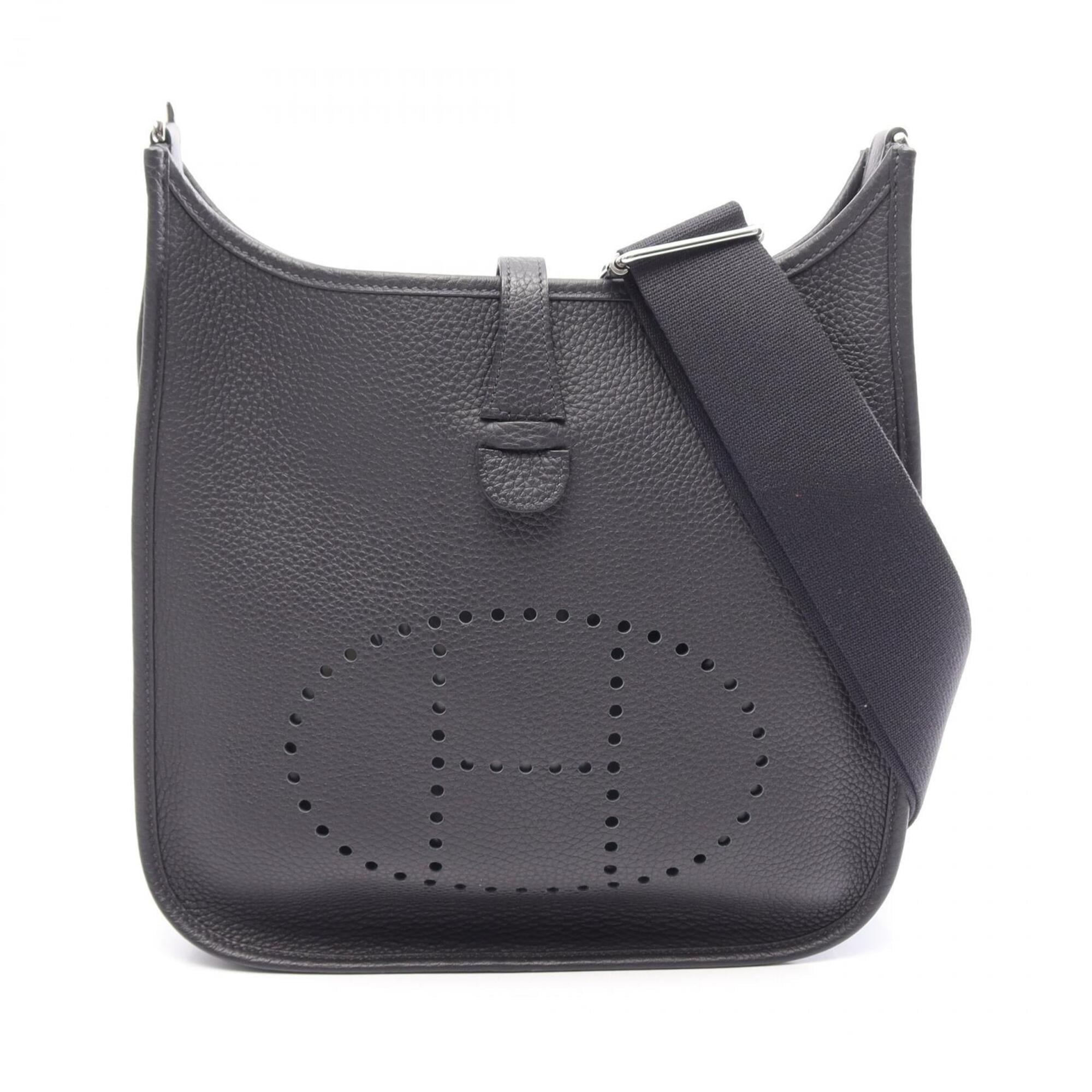 Hermes Gray Taurillon Clemence Leather Handbag Shoulder Bag (Pre-Owned)