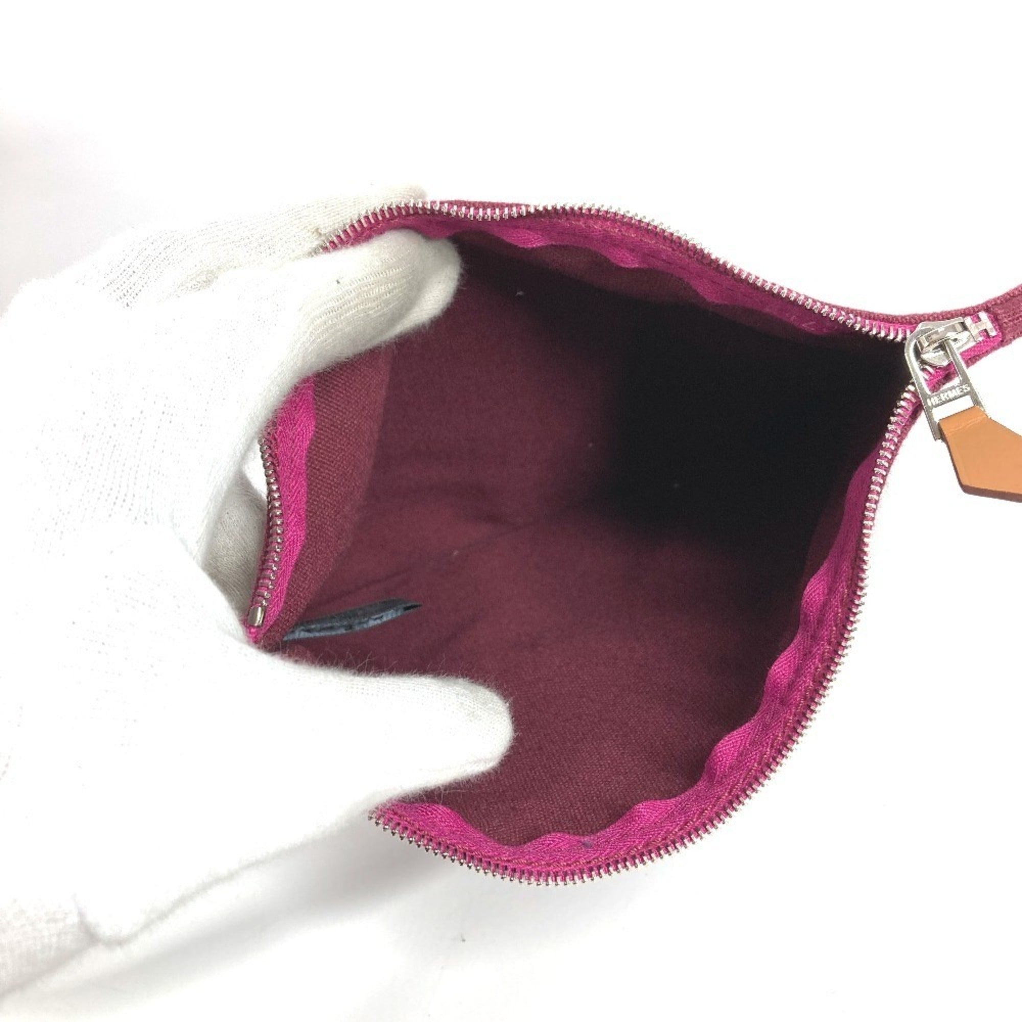 Hermes Black Pink Canvas Shoulder Bag Tote Bag (Pre-Owned)