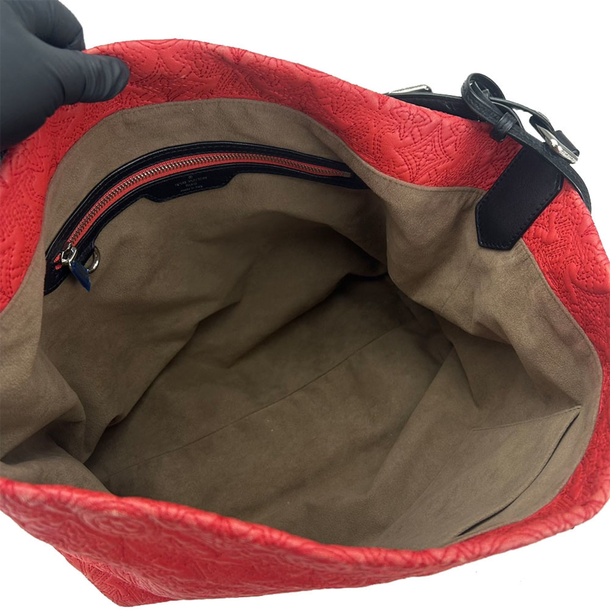 Louis Vuitton Black Red Color Monogram Shoulder Bag (Pre-Owned)