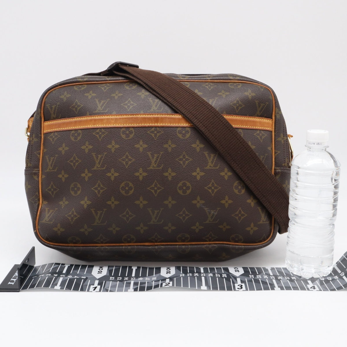 Louis Vuitton Beige Brown Monogram Coated Canvas Leather Shoulder Bag (Pre-Owned)