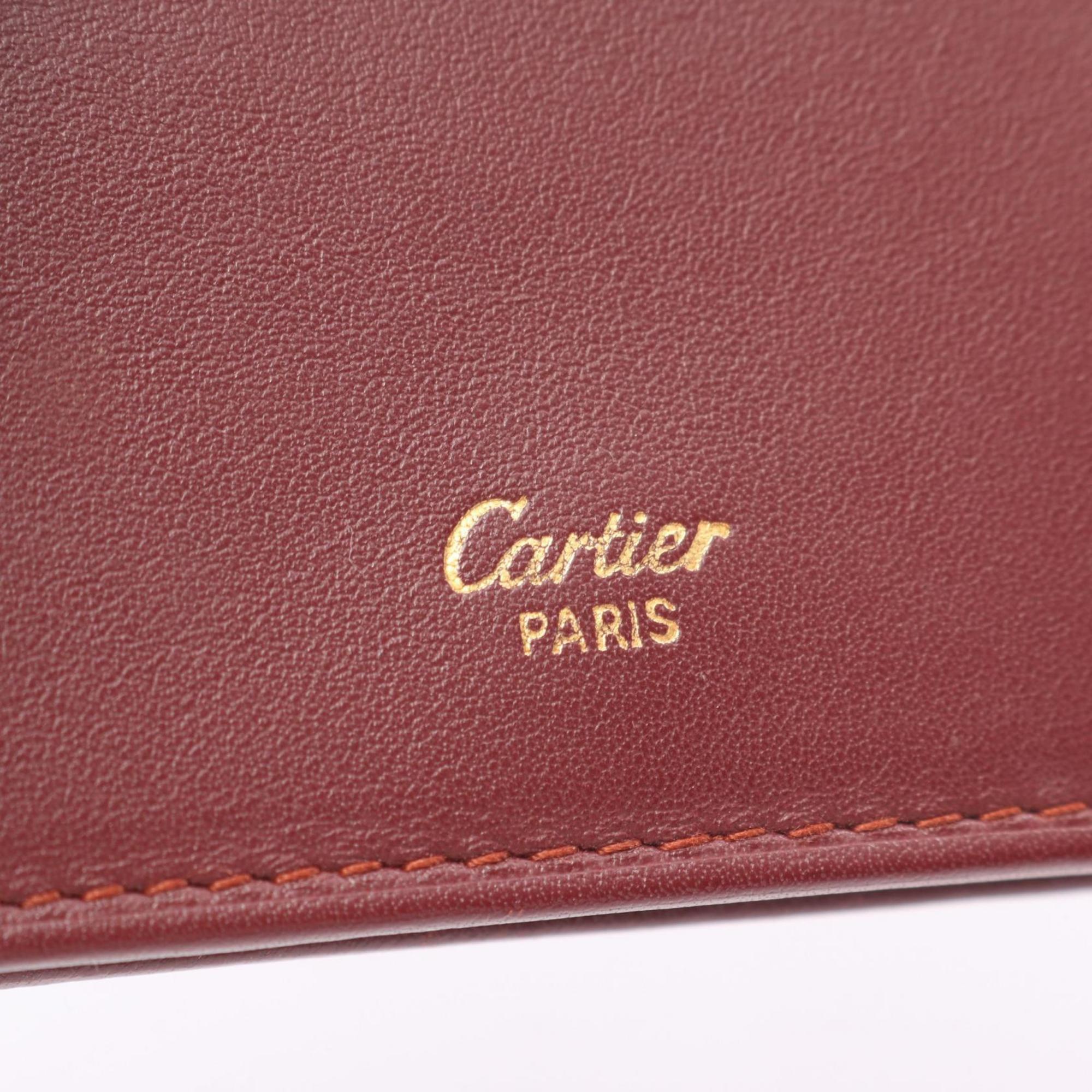 Cartier Bordeaux Leather Wallet (Bi-Fold) (Pre-Owned)