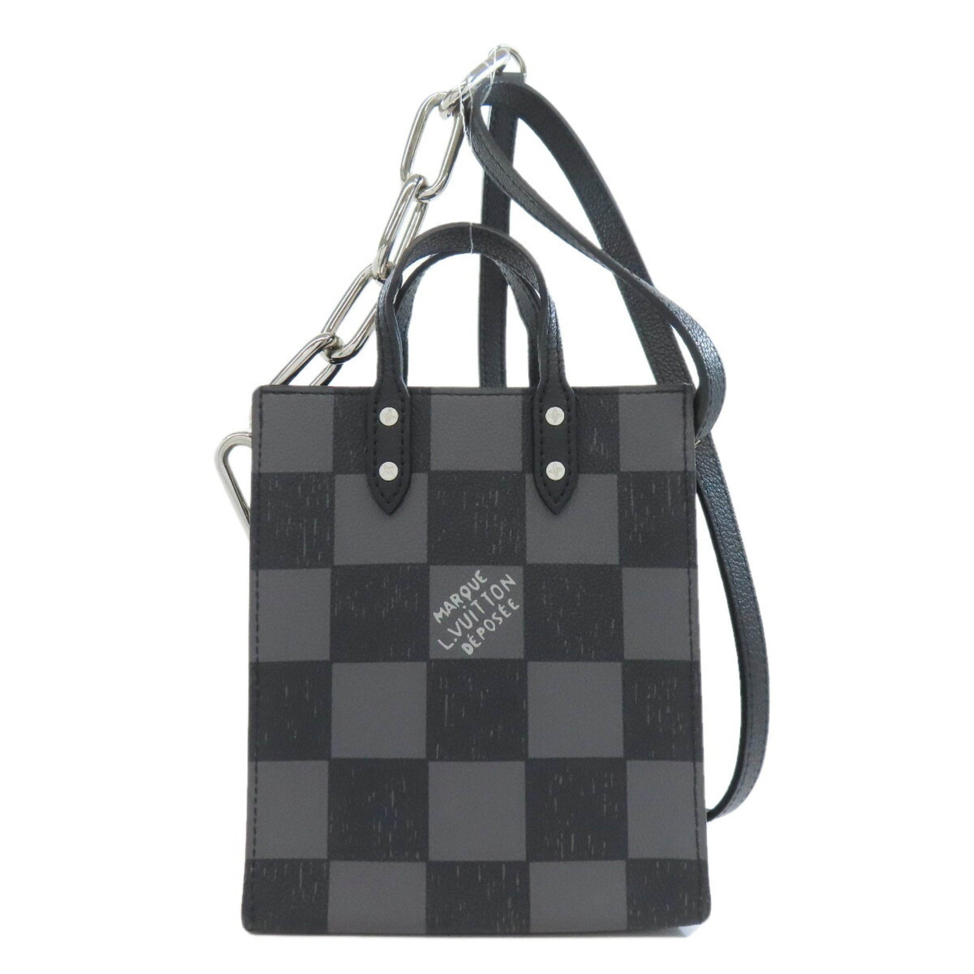 Louis Vuitton Black Damier Canvas Handbag (Pre-Owned)