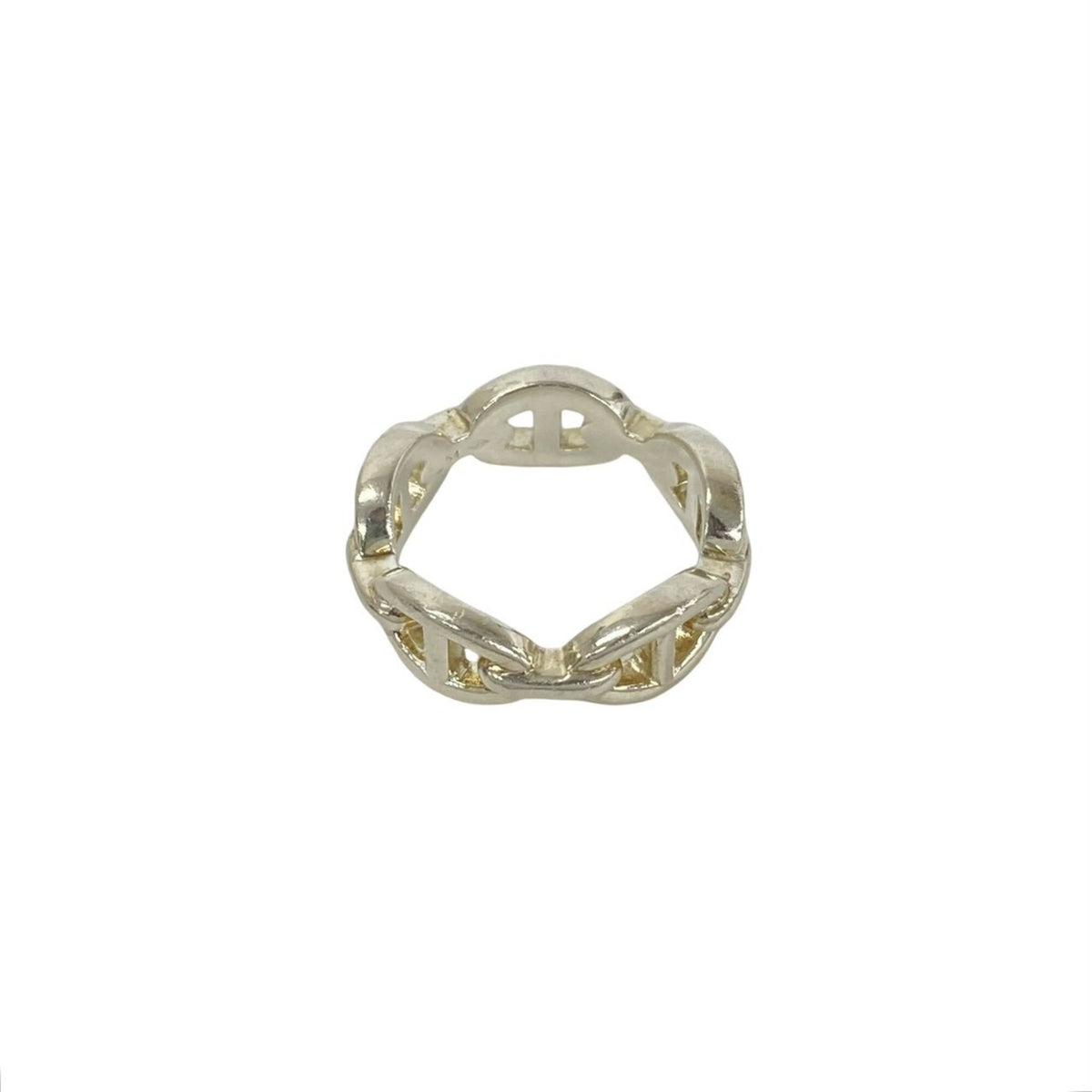 Hermes Silver Silver 925 Band Ring (Pre-Owned)