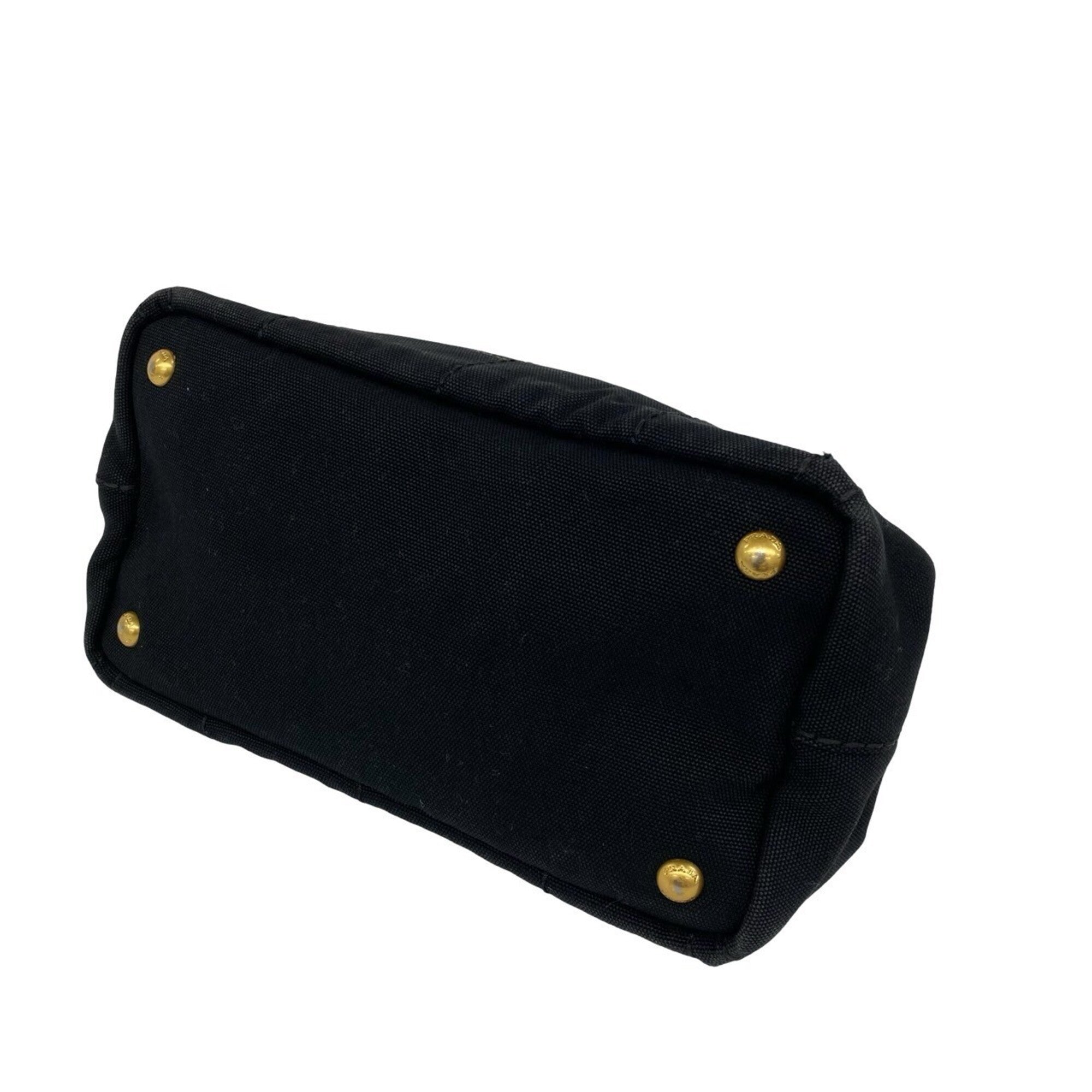 Prada Black Canvas Shoulder Bag Tote Bag (Pre-Owned)